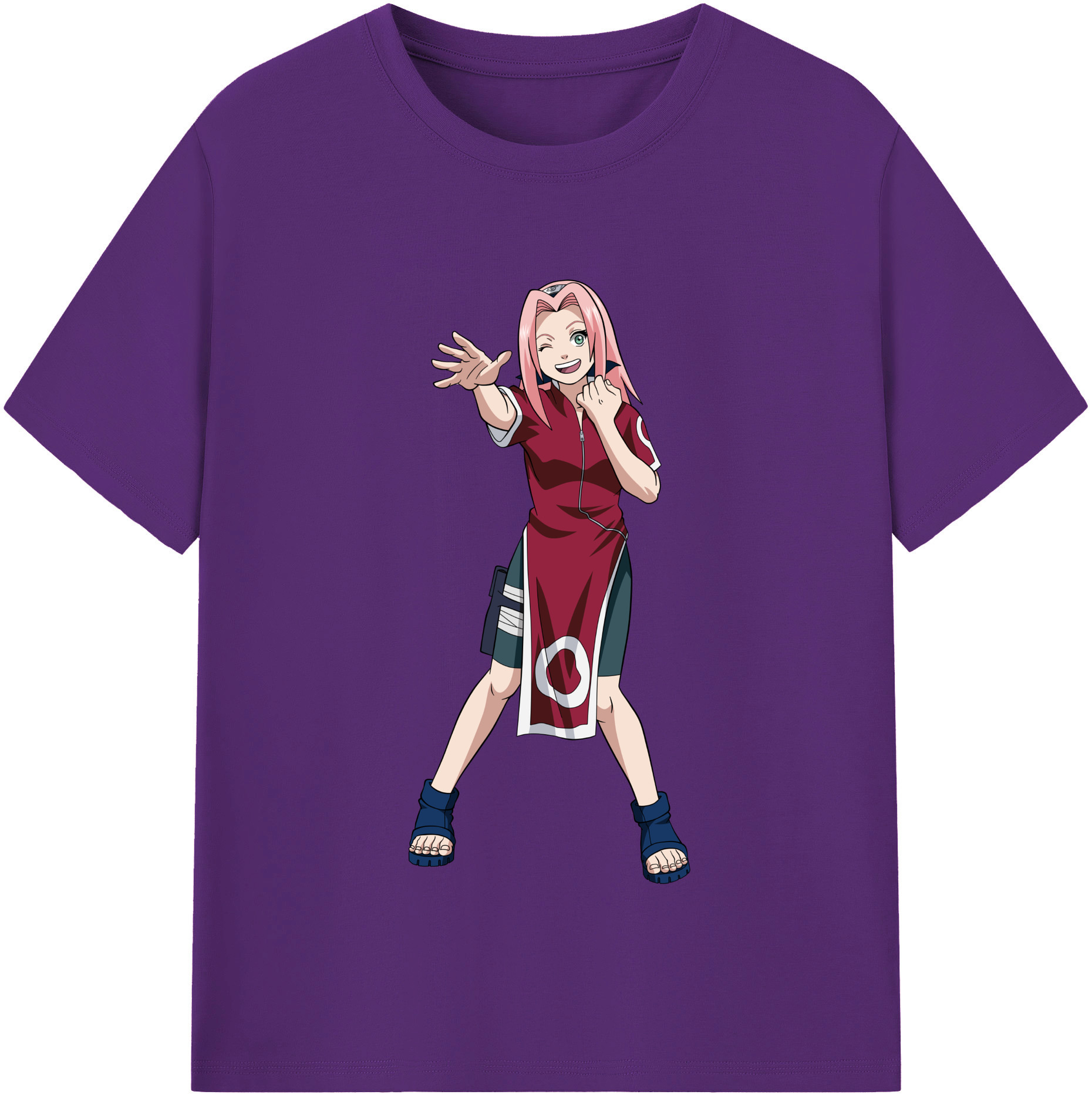 （画像用） NARUTO -ナルト- 春野サクラ Haruno Sakura 綿100％半袖Tシャツ（フロントプリント）