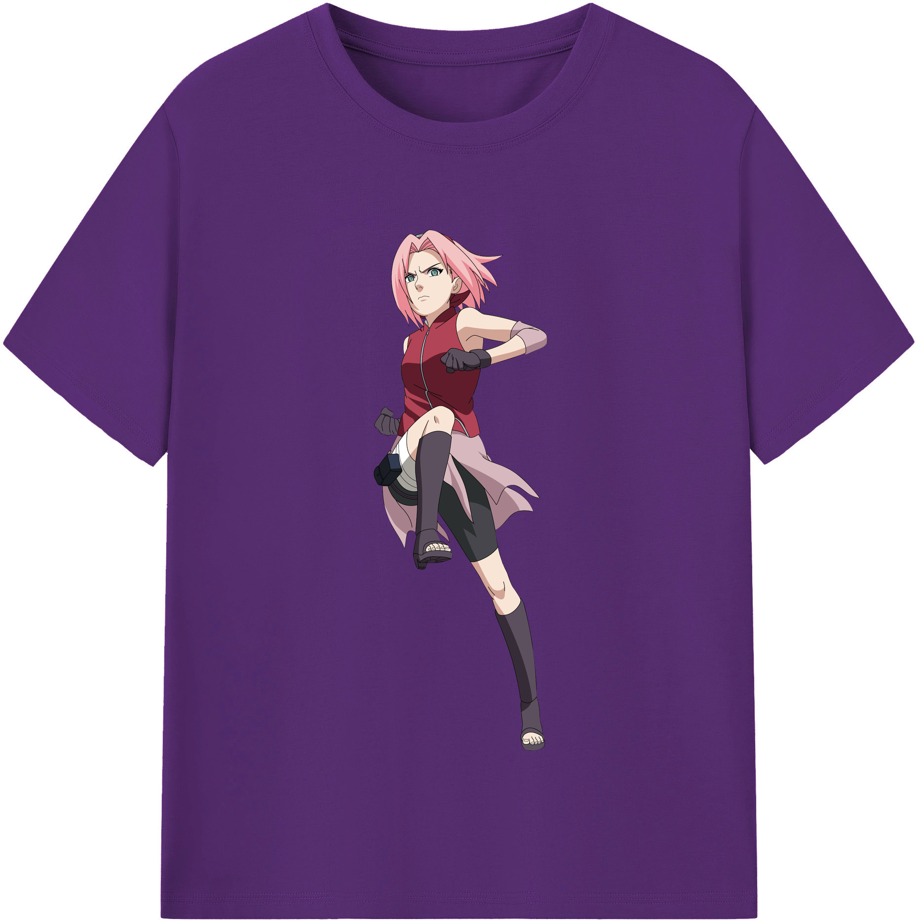 （画像用） NARUTO -ナルト- 春野サクラ Haruno Sakura 綿100％半袖Tシャツ（フロントプリント）