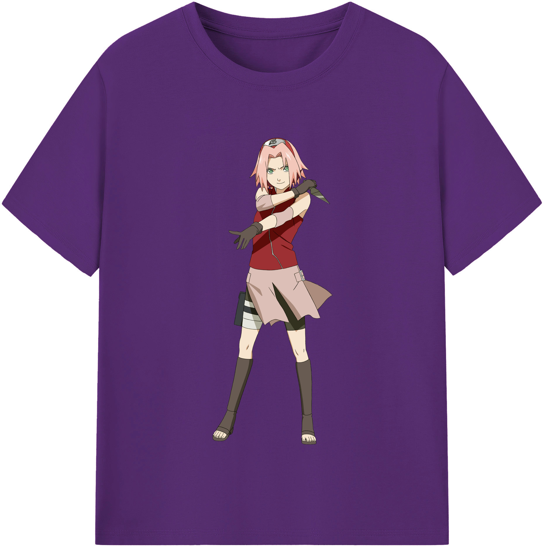 （画像用） NARUTO -ナルト- 春野サクラ Haruno Sakura 綿100％半袖Tシャツ（フロントプリント）