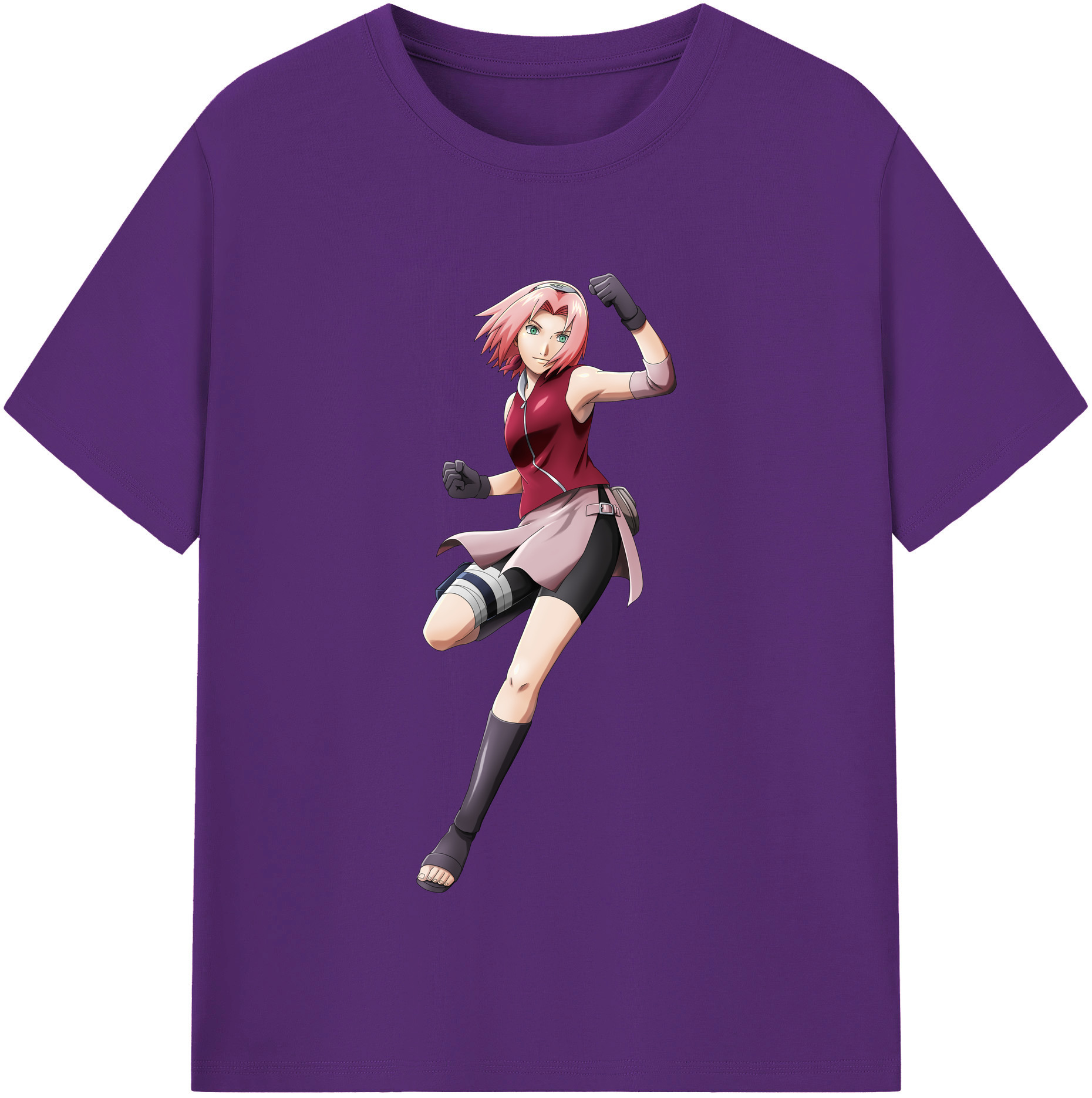 （画像用） NARUTO -ナルト- 春野サクラ Haruno Sakura 綿100％半袖Tシャツ（フロントプリント）