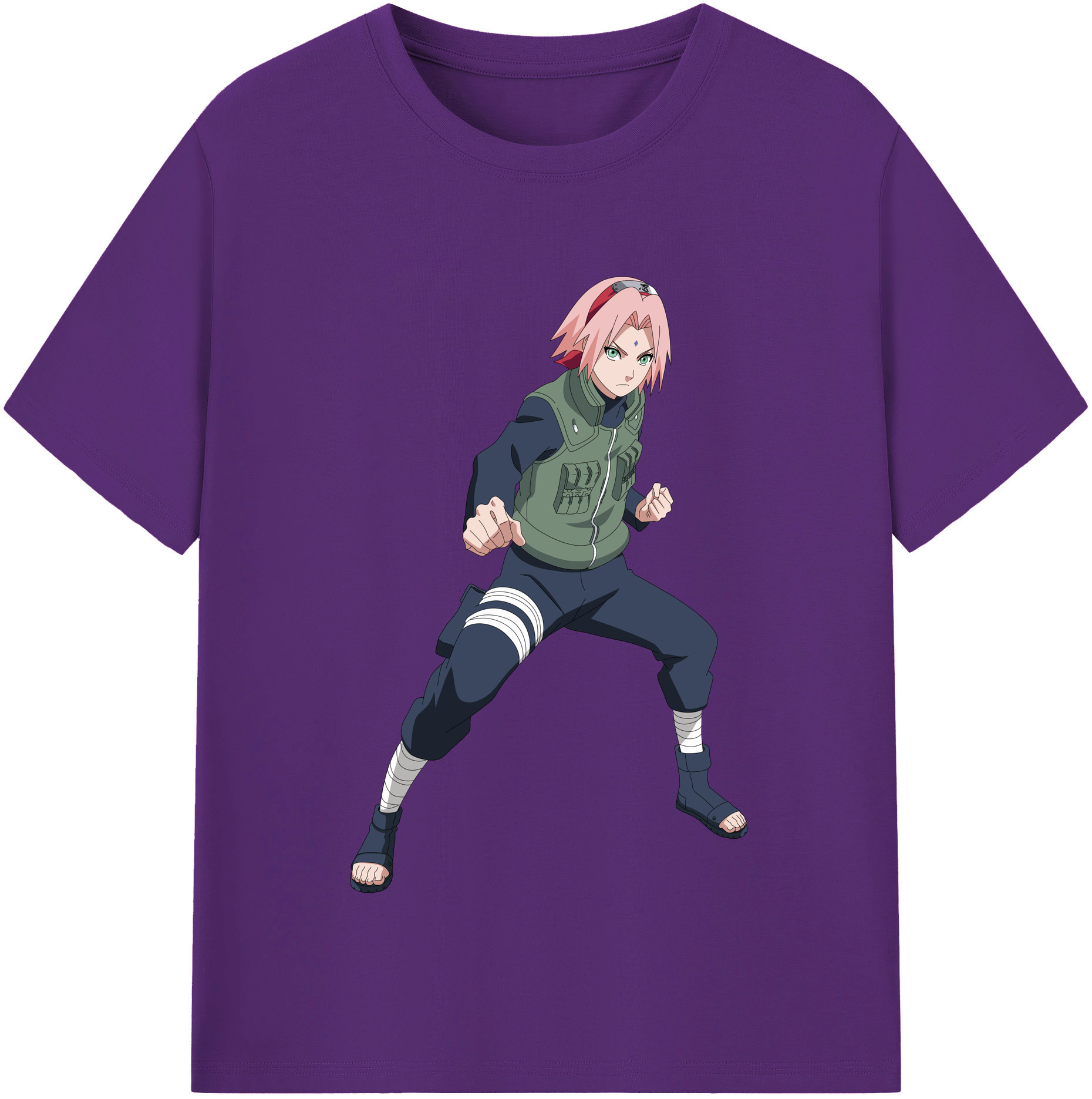 （画像用） NARUTO -ナルト- 春野サクラ Haruno Sakura 綿100％半袖Tシャツ（フロントプリント）