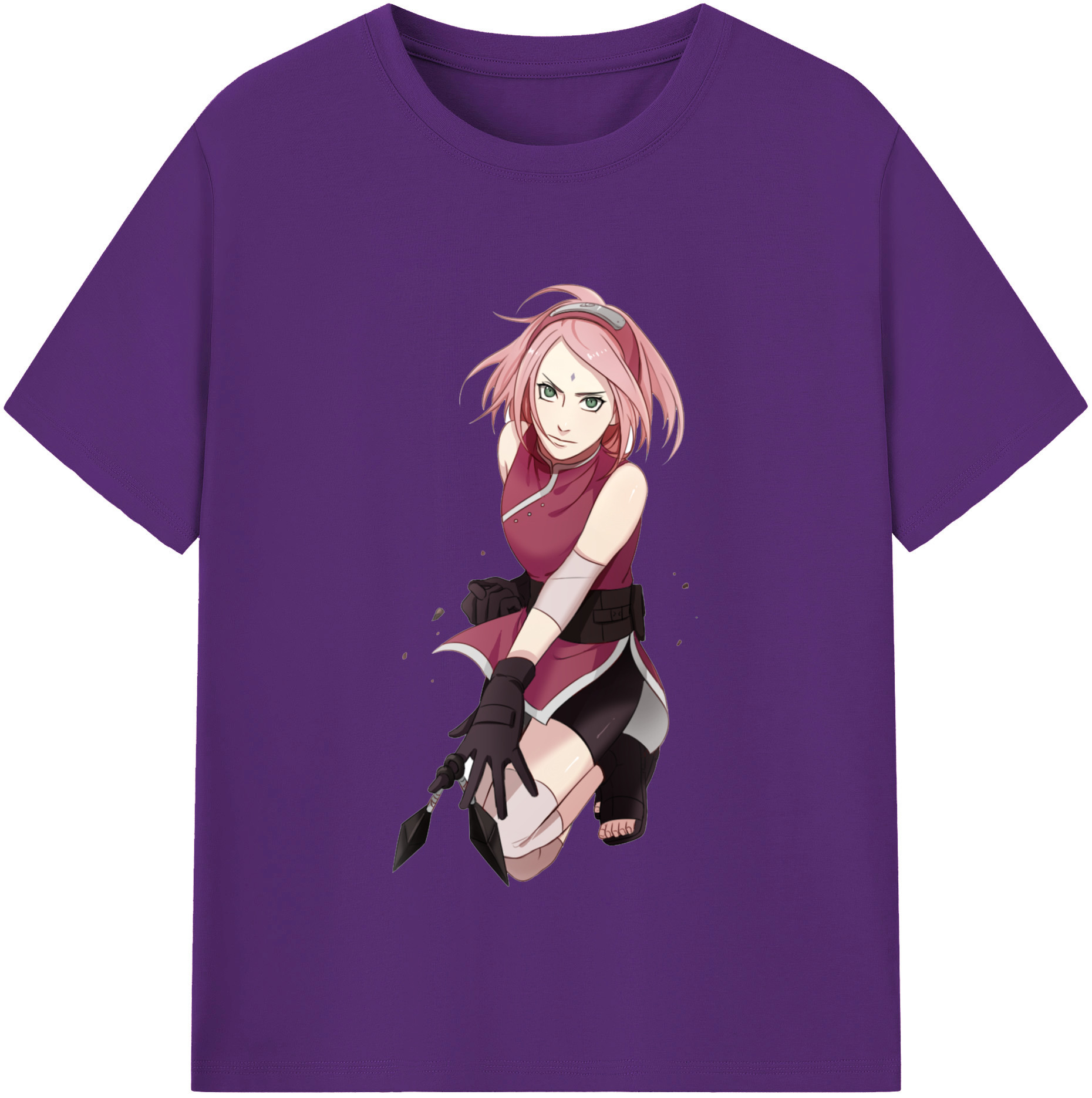 （画像用） NARUTO -ナルト- 春野サクラ Haruno Sakura 綿100％半袖Tシャツ（フロントプリント）