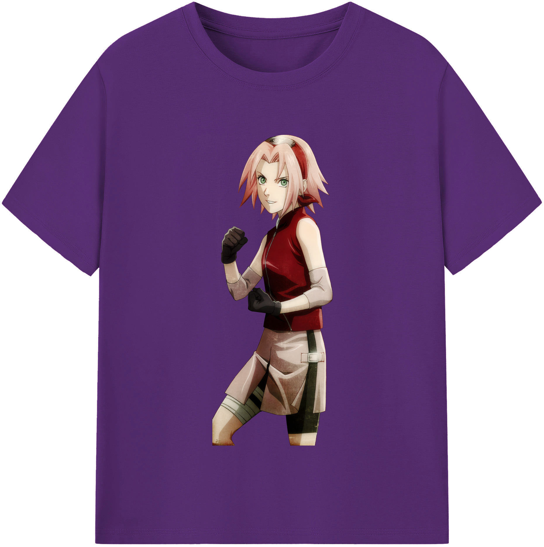 （画像用） NARUTO -ナルト- 春野サクラ Haruno Sakura 綿100％半袖Tシャツ（フロントプリント）