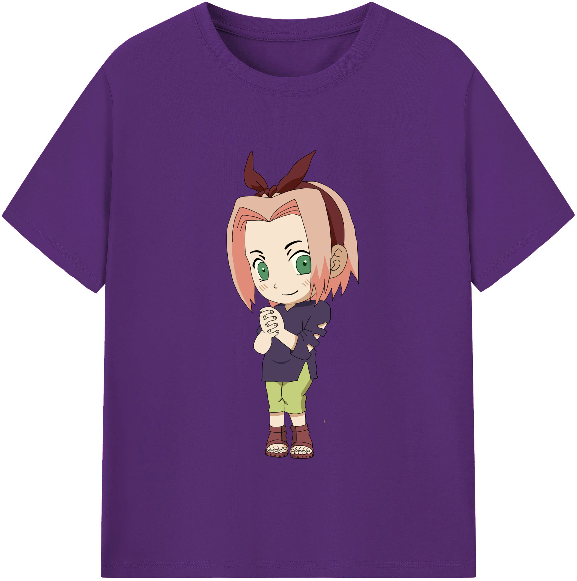 （画像用） NARUTO -ナルト- 春野サクラ Haruno Sakura 綿100％半袖Tシャツ（フロントプリント）