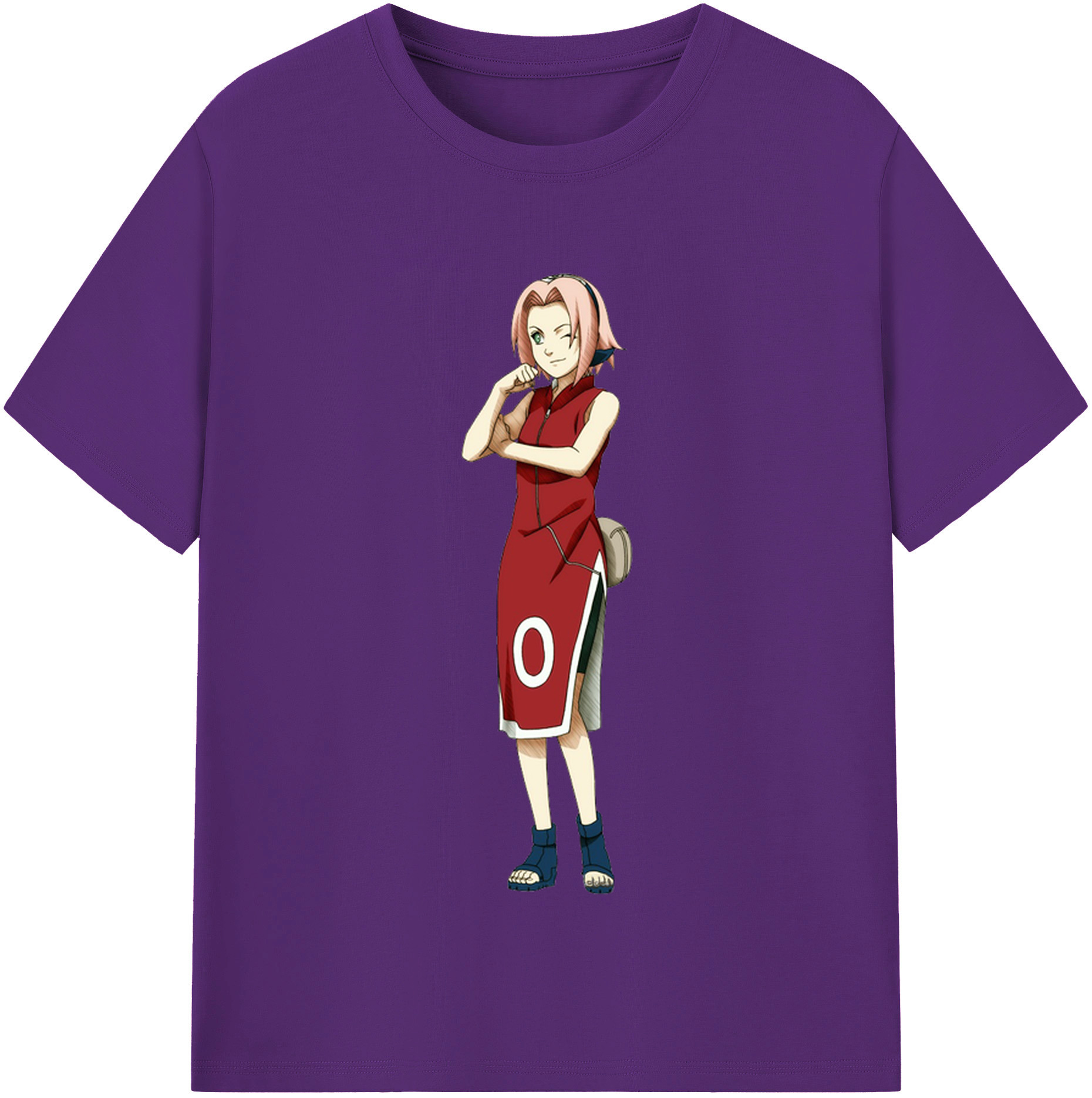 （画像用） NARUTO -ナルト- 春野サクラ Haruno Sakura 綿100％半袖Tシャツ（フロントプリント）