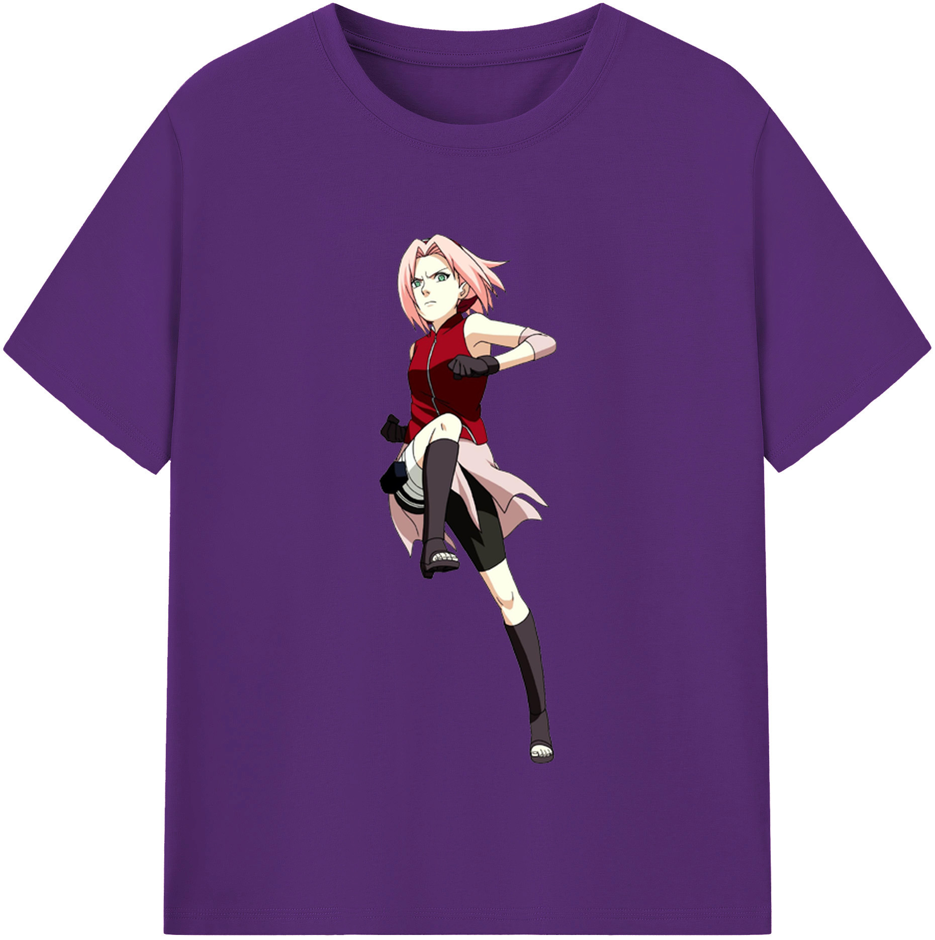 （画像用） NARUTO -ナルト- 春野サクラ Haruno Sakura 綿100％半袖Tシャツ（フロントプリント）