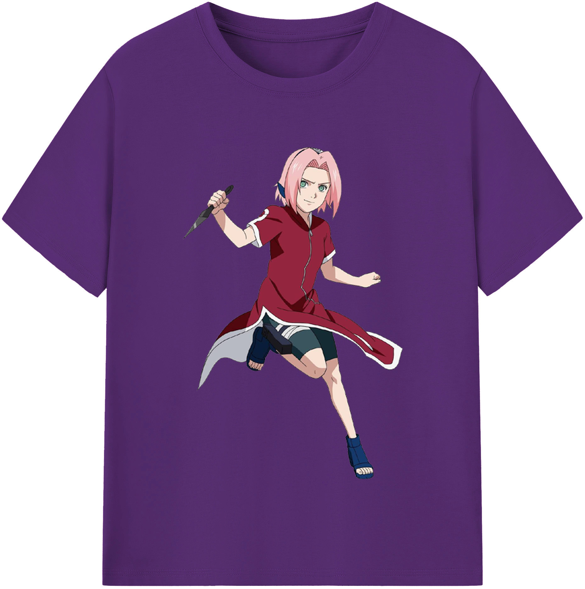（画像用） NARUTO -ナルト- 春野サクラ Haruno Sakura 綿100％半袖Tシャツ（フロントプリント）