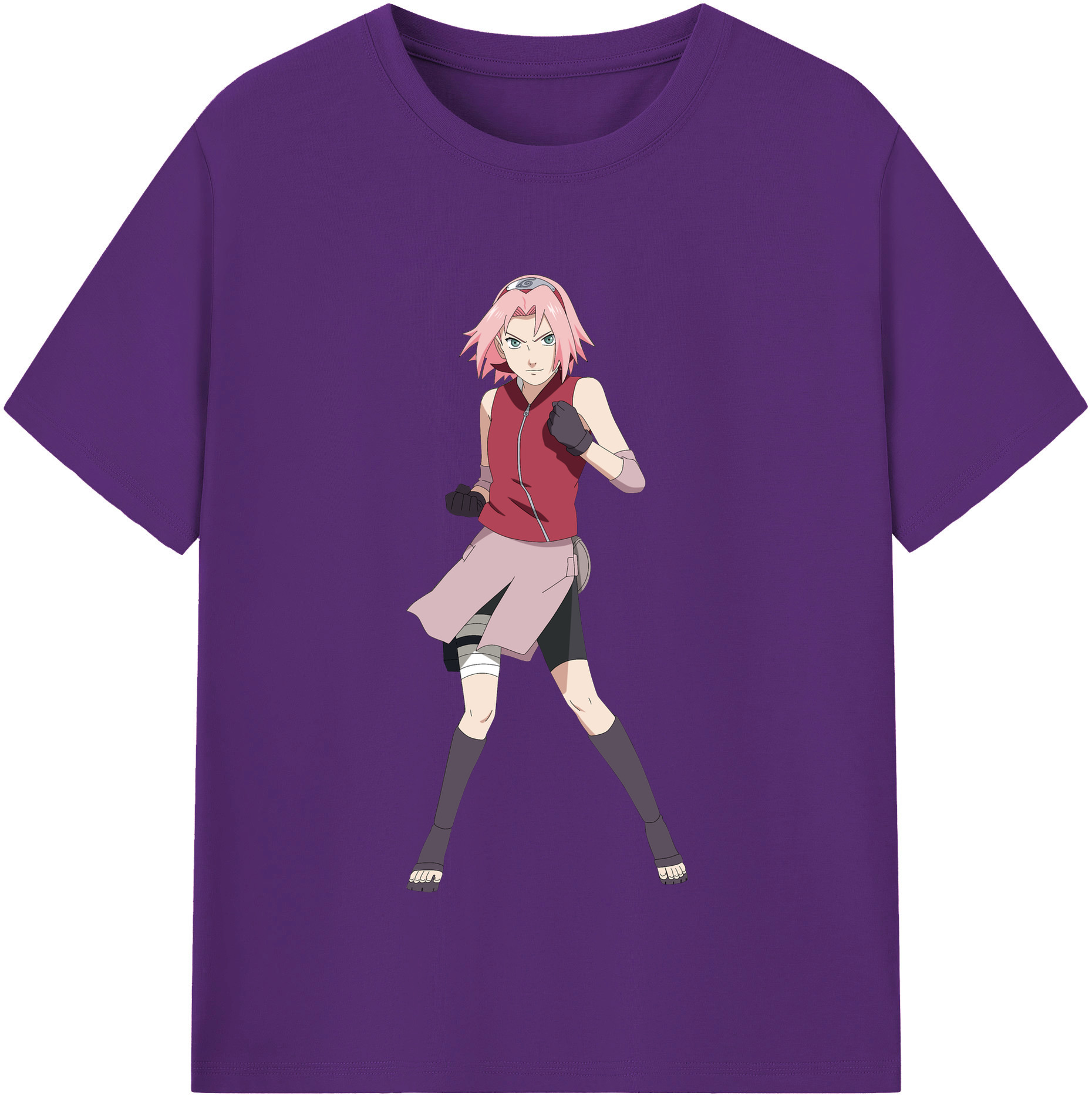 （画像用） NARUTO -ナルト- 春野サクラ Haruno Sakura 綿100％半袖Tシャツ（フロントプリント）