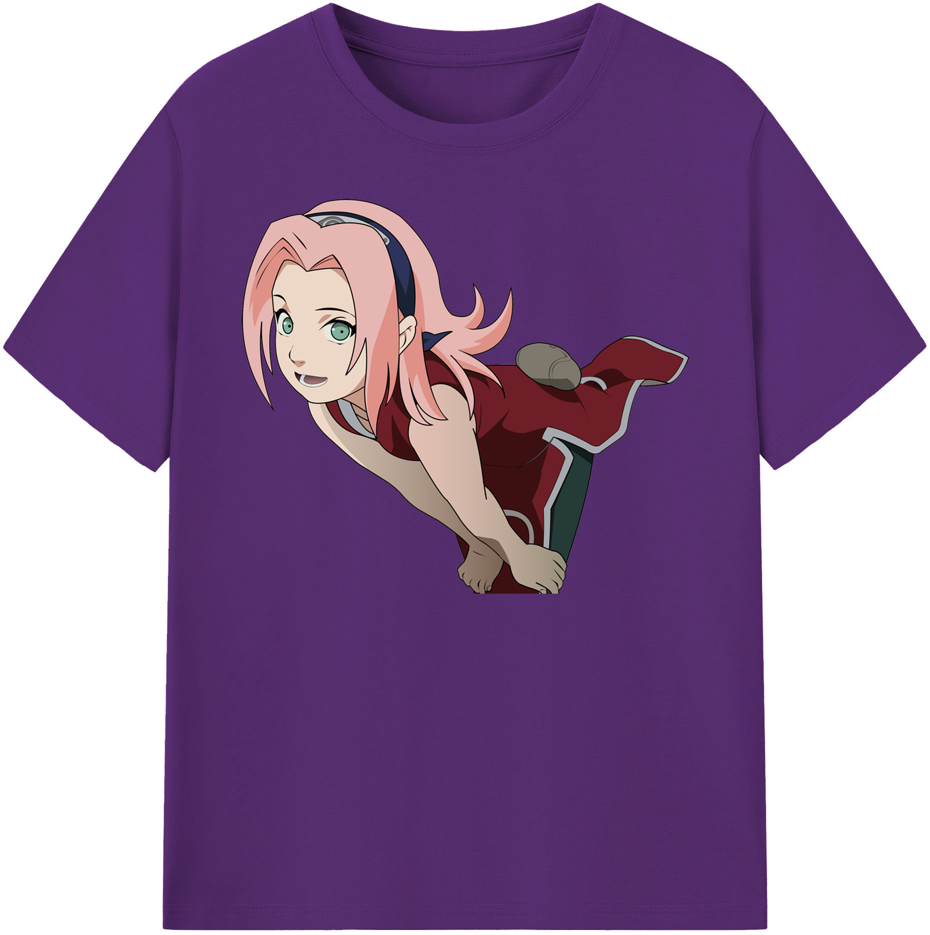 （画像用） NARUTO -ナルト- 春野サクラ Haruno Sakura 綿100％半袖Tシャツ（フロントプリント）