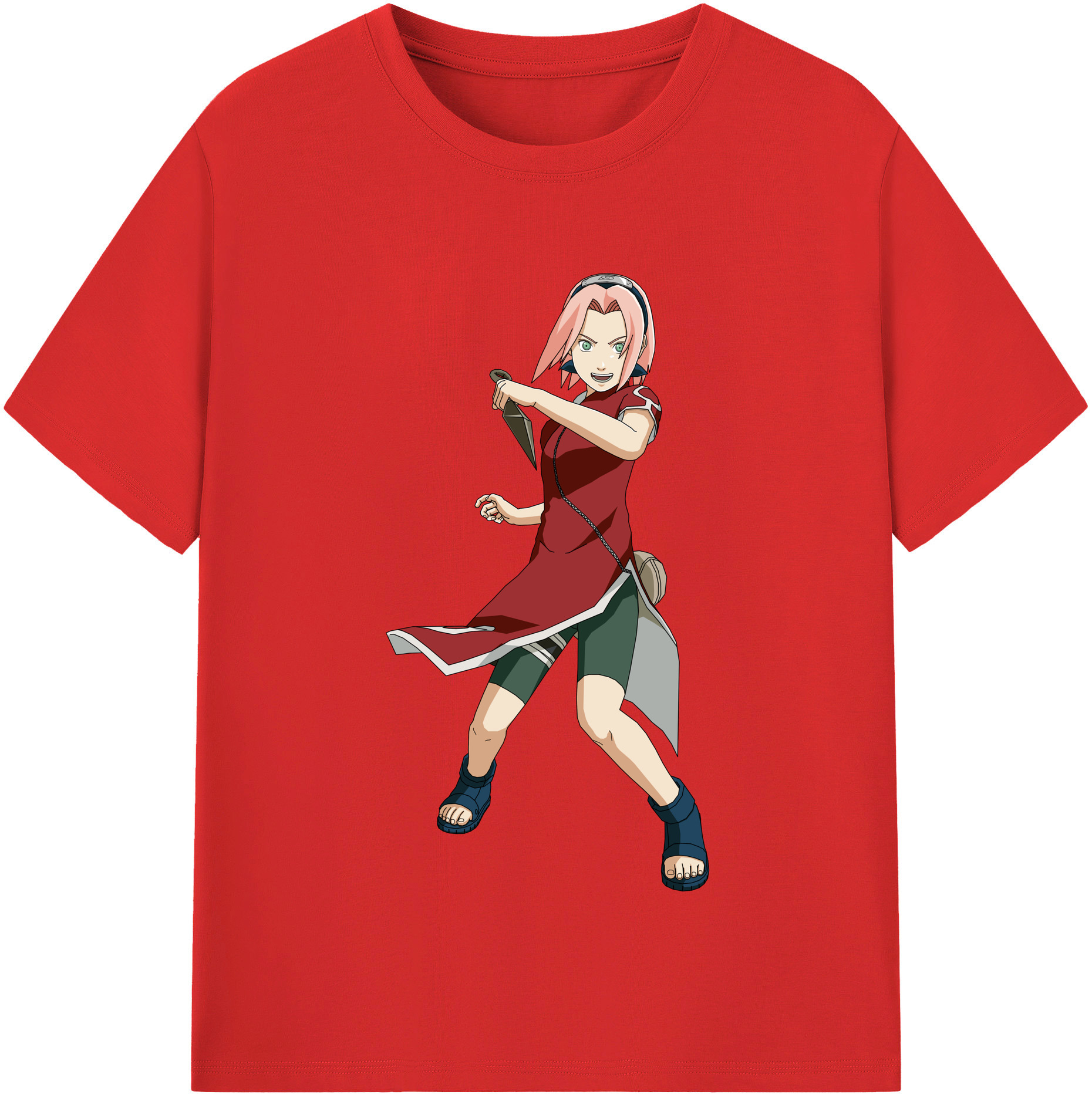 （画像用） NARUTO -ナルト- 春野サクラ Haruno Sakura 綿100％半袖Tシャツ（フロントプリント）