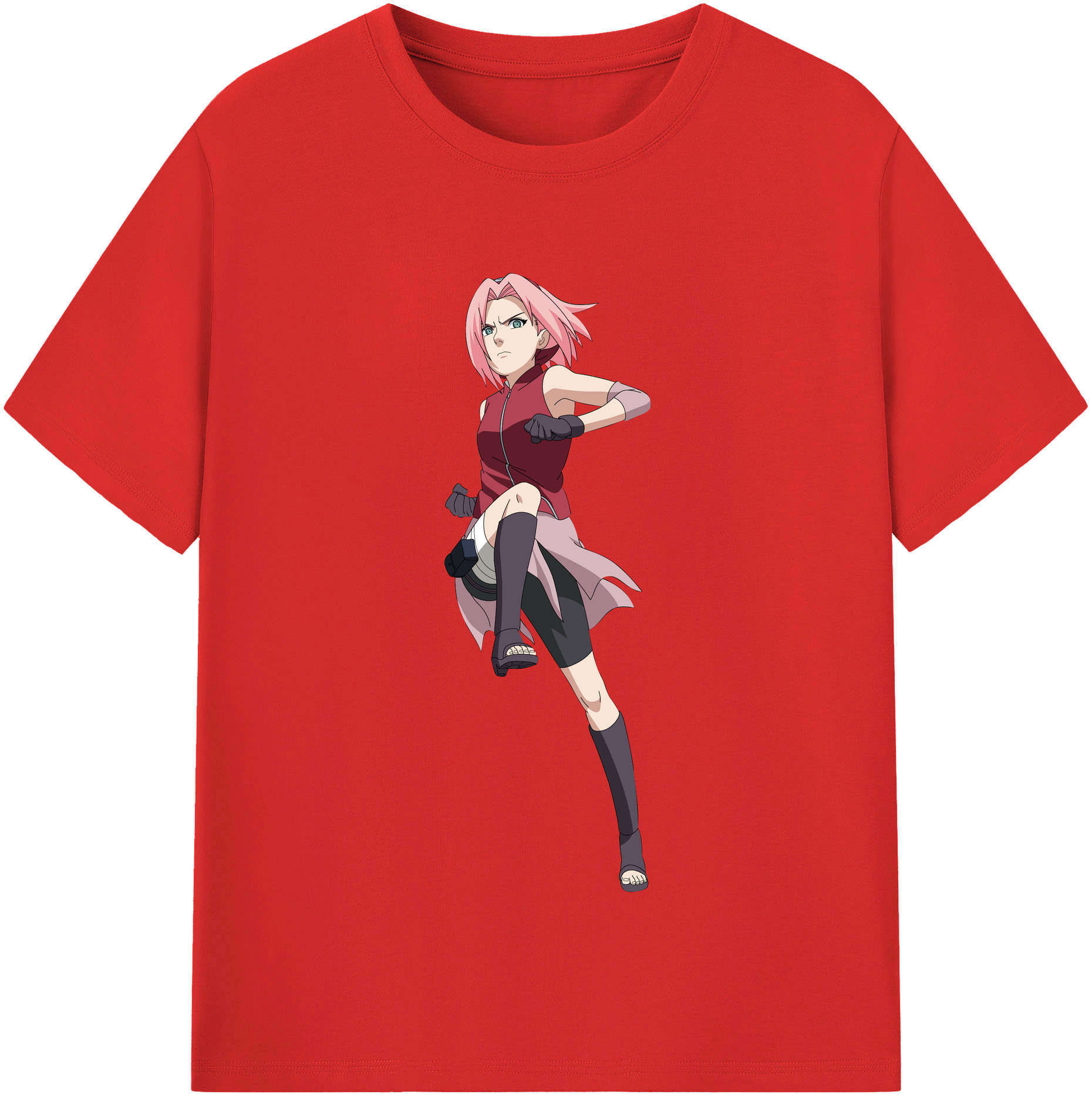 （画像用） NARUTO -ナルト- 春野サクラ Haruno Sakura 綿100％半袖Tシャツ（フロントプリント）