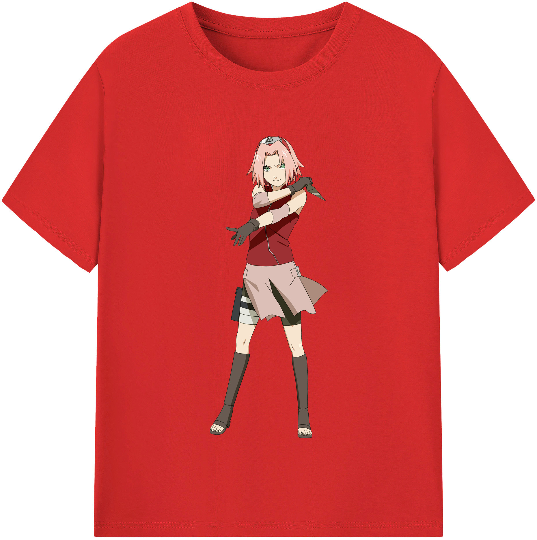 （画像用） NARUTO -ナルト- 春野サクラ Haruno Sakura 綿100％半袖Tシャツ（フロントプリント）