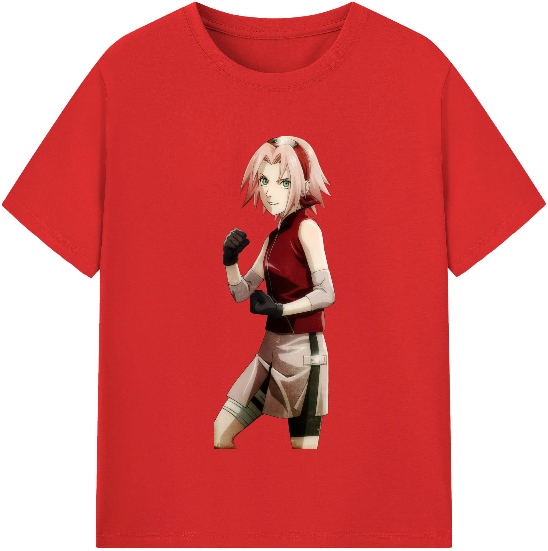 （画像用） NARUTO -ナルト- 春野サクラ Haruno Sakura 綿100％半袖Tシャツ（フロントプリント）