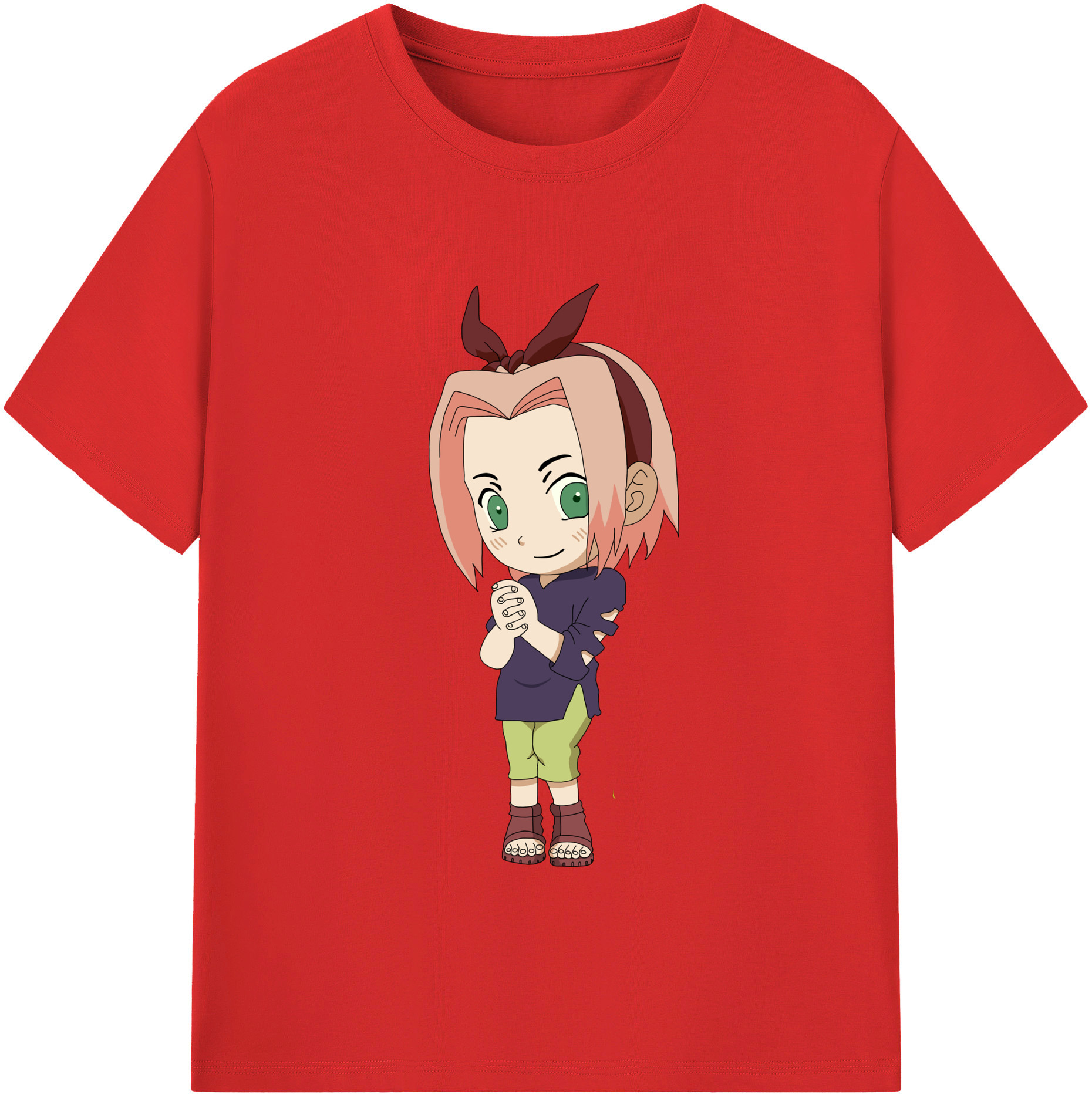 （画像用） NARUTO -ナルト- 春野サクラ Haruno Sakura 綿100％半袖Tシャツ（フロントプリント）