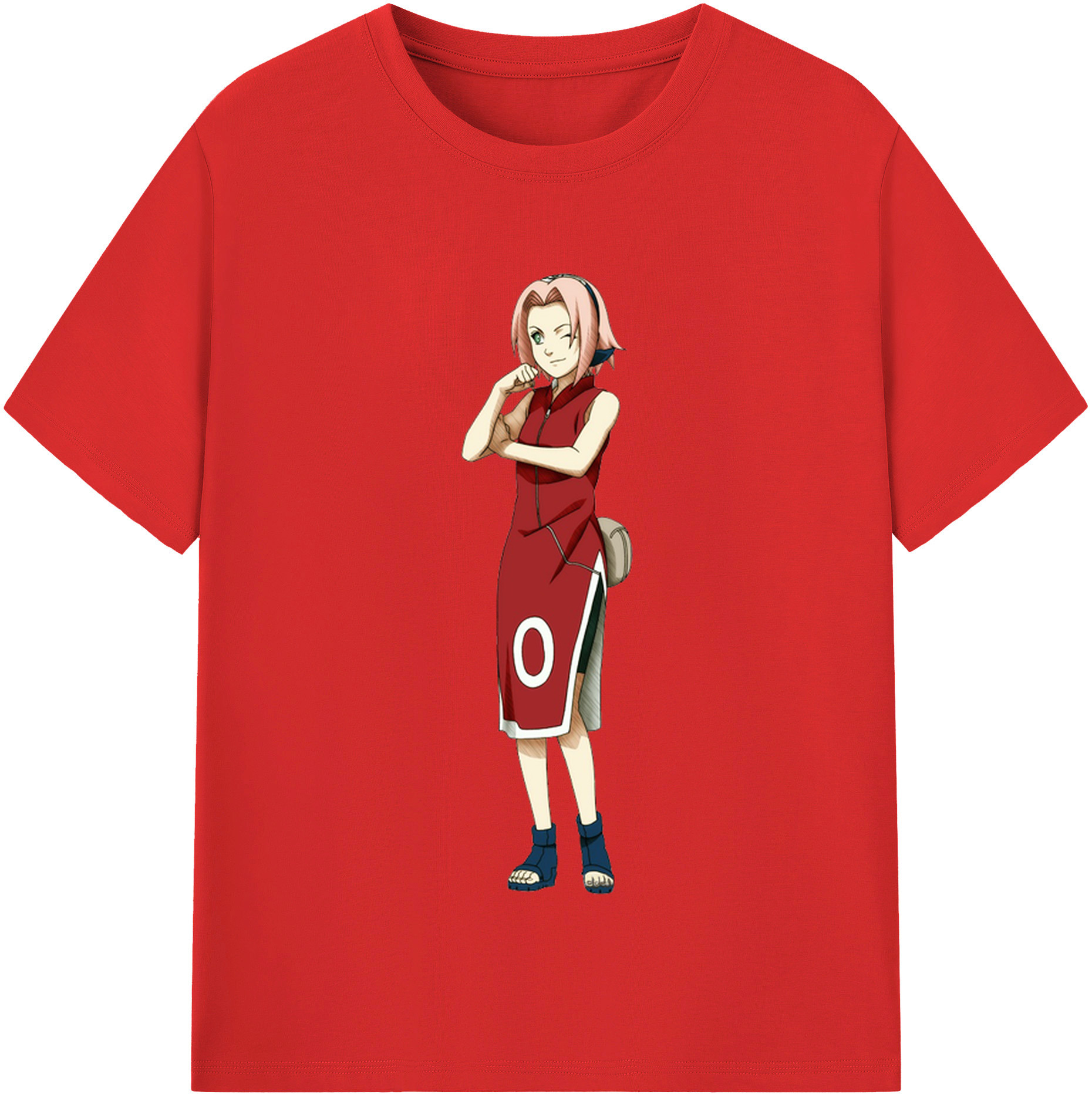 （画像用） NARUTO -ナルト- 春野サクラ Haruno Sakura 綿100％半袖Tシャツ（フロントプリント）