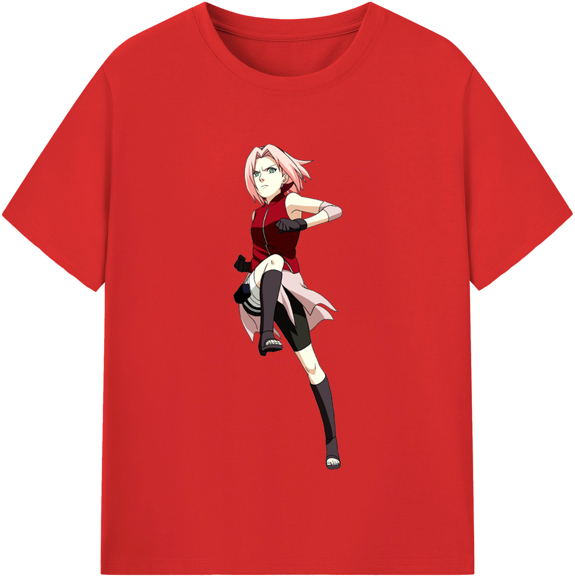 （画像用） NARUTO -ナルト- 春野サクラ Haruno Sakura 綿100％半袖Tシャツ（フロントプリント）