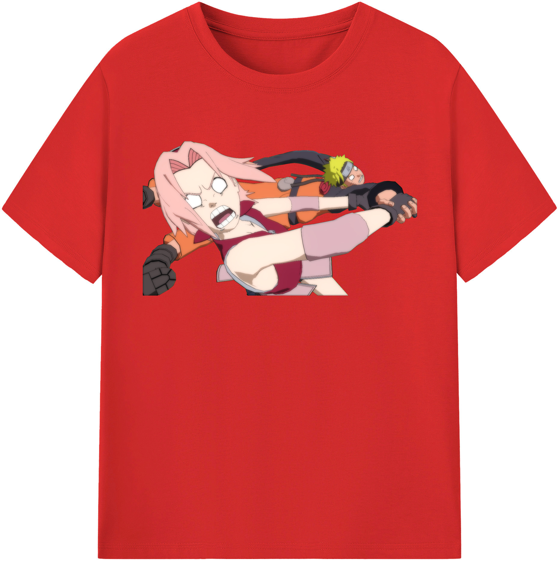 （画像用） NARUTO -ナルト- 春野サクラ Haruno Sakura 綿100％半袖Tシャツ（フロントプリント）