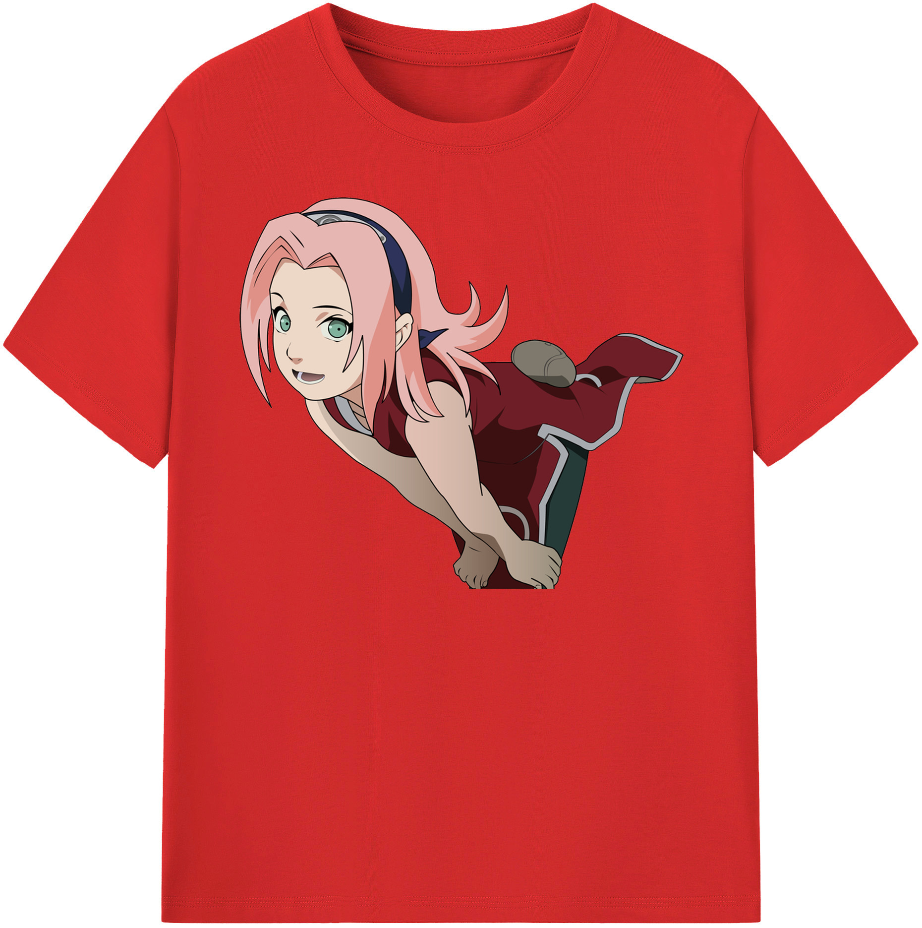 （画像用） NARUTO -ナルト- 春野サクラ Haruno Sakura 綿100％半袖Tシャツ（フロントプリント）