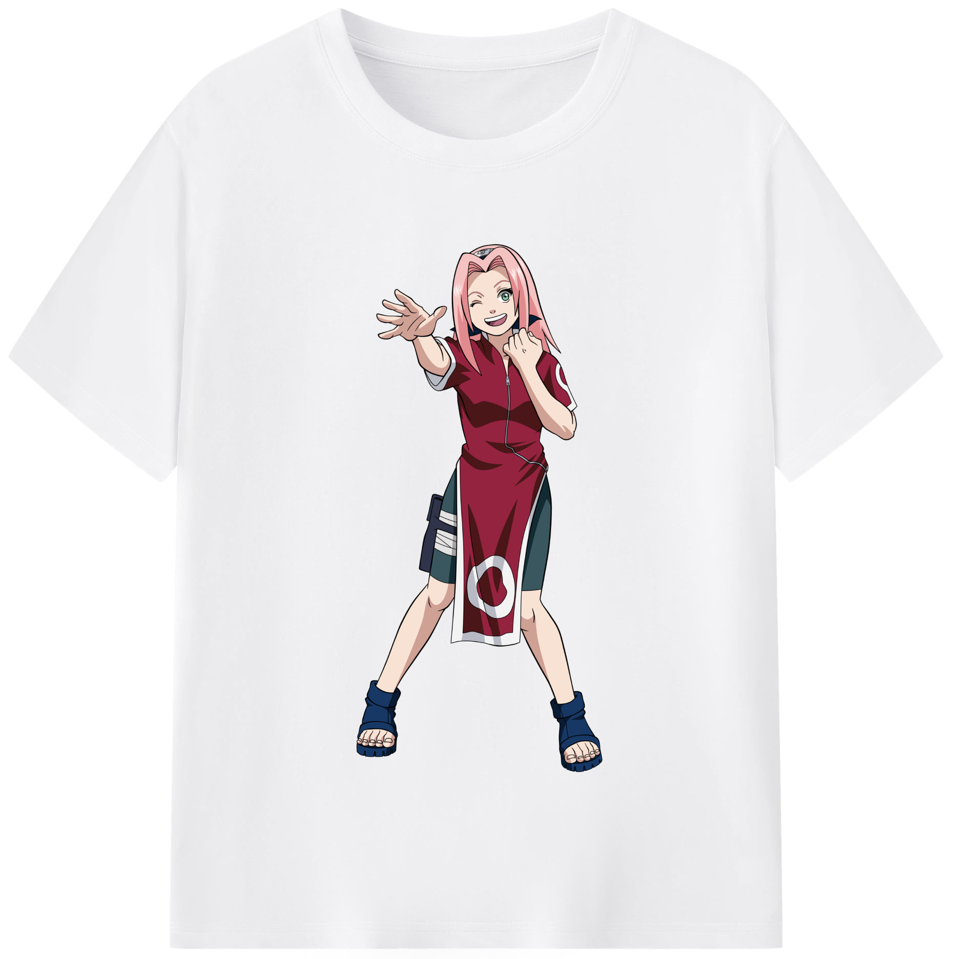 （画像用） NARUTO -ナルト- 春野サクラ Haruno Sakura 綿100％半袖Tシャツ（フロントプリント）