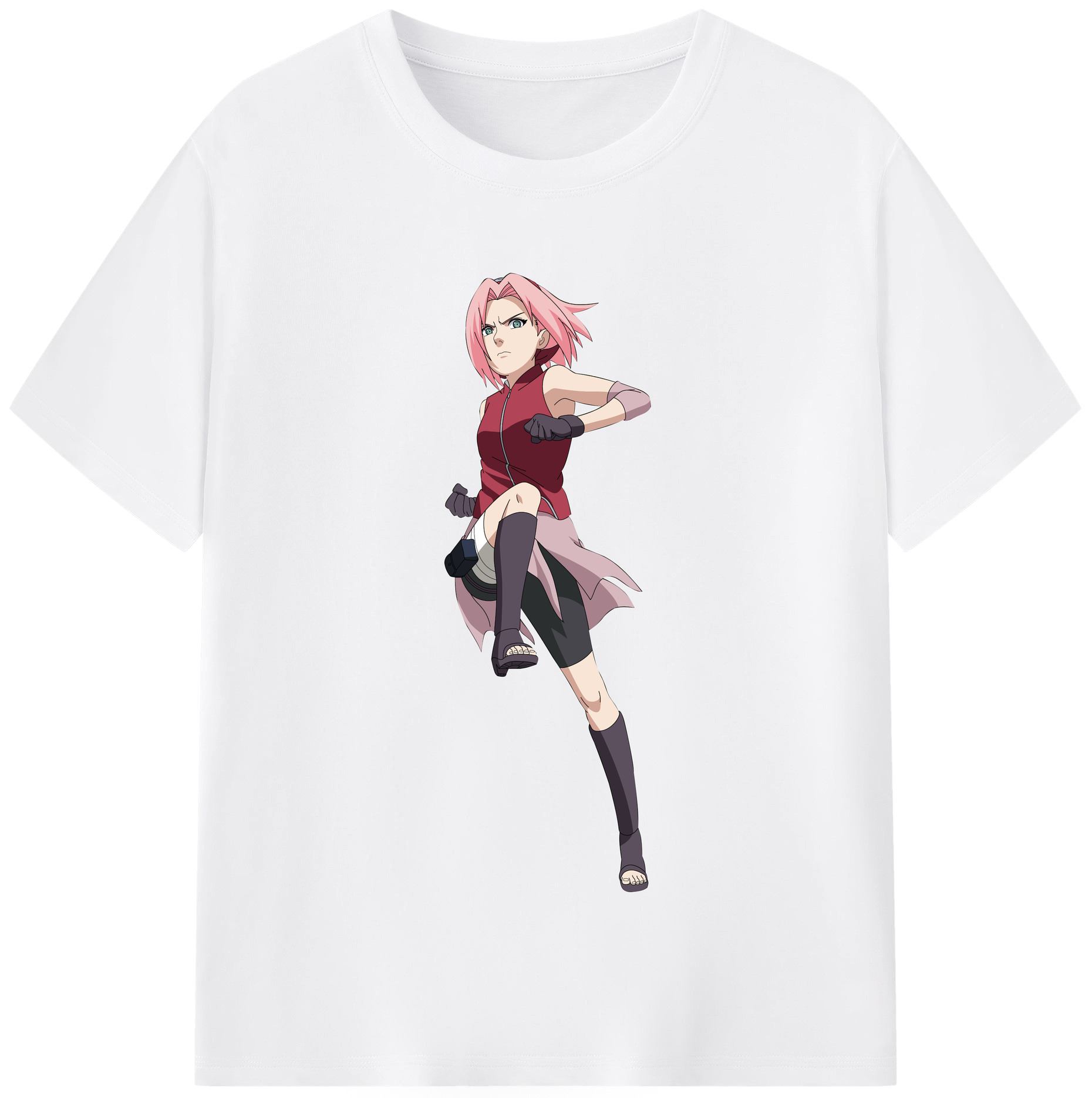 （画像用） NARUTO -ナルト- 春野サクラ Haruno Sakura 綿100％半袖Tシャツ（フロントプリント）