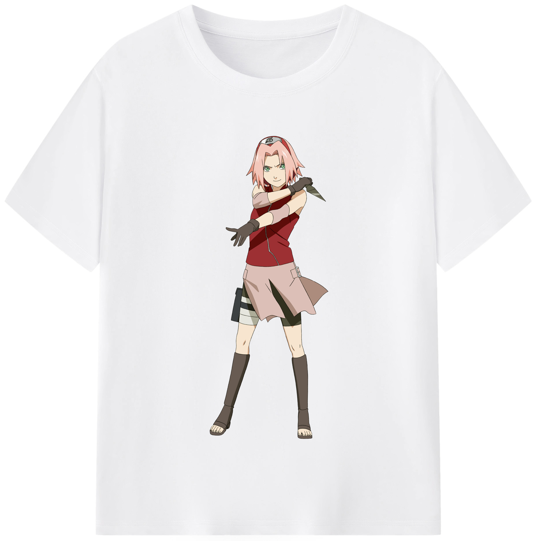 （画像用） NARUTO -ナルト- 春野サクラ Haruno Sakura 綿100％半袖Tシャツ（フロントプリント）