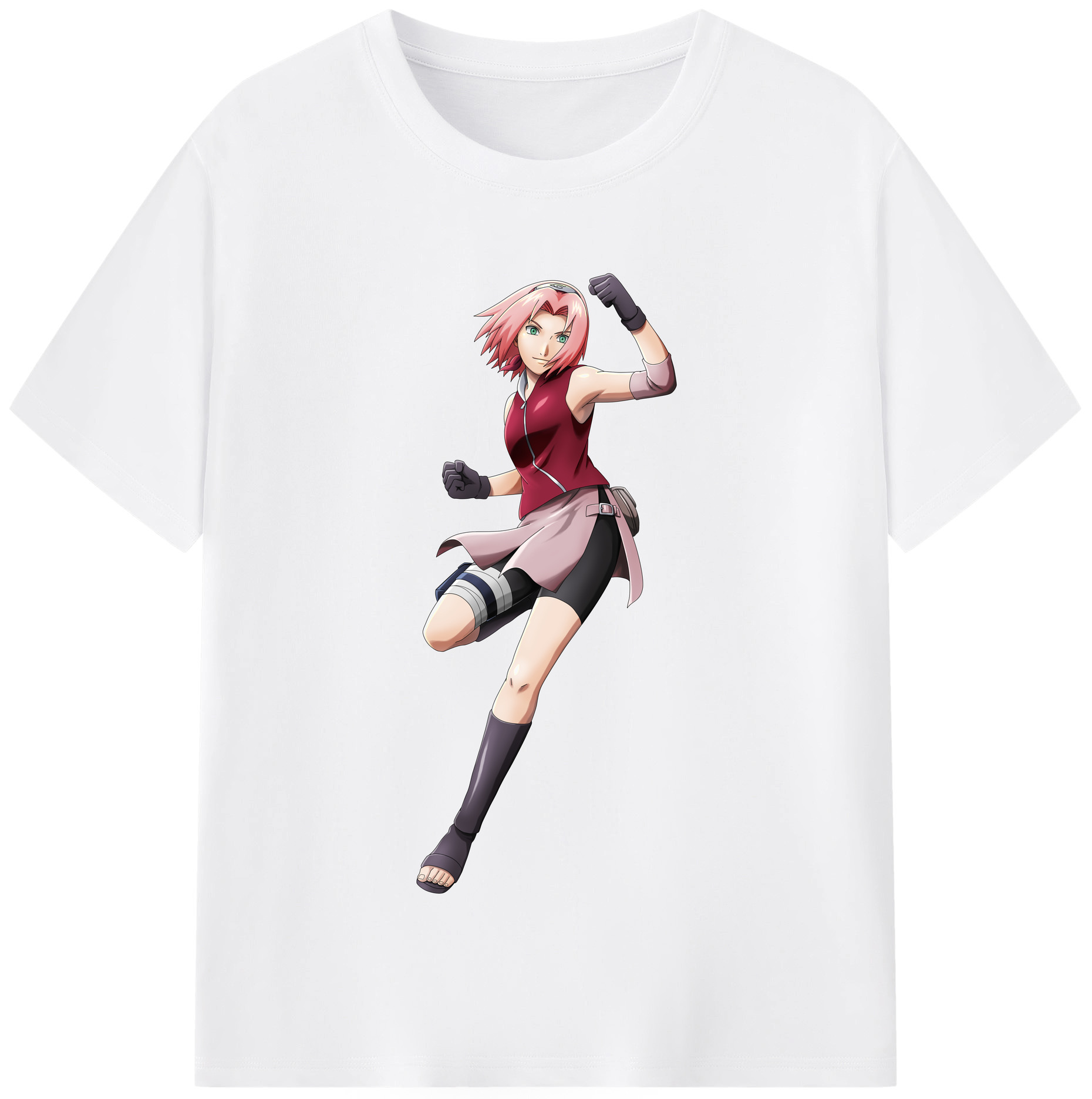 （画像用） NARUTO -ナルト- 春野サクラ Haruno Sakura 綿100％半袖Tシャツ（フロントプリント）