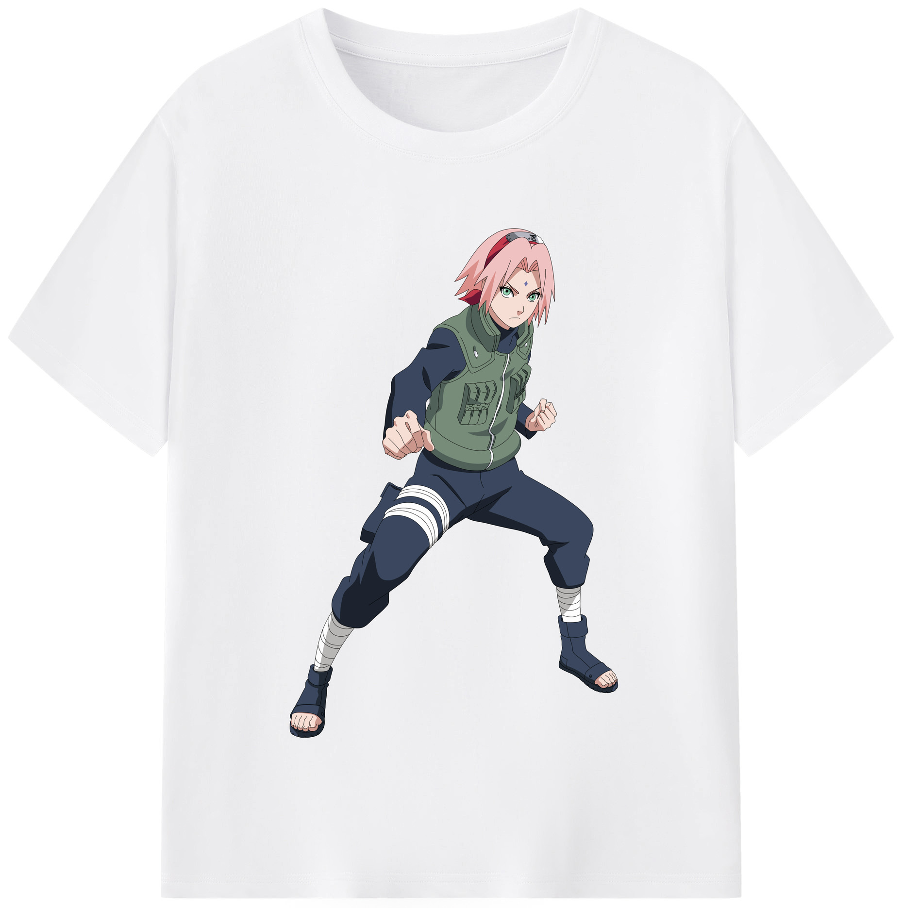 （画像用） NARUTO -ナルト- 春野サクラ Haruno Sakura 綿100％半袖Tシャツ（フロントプリント）