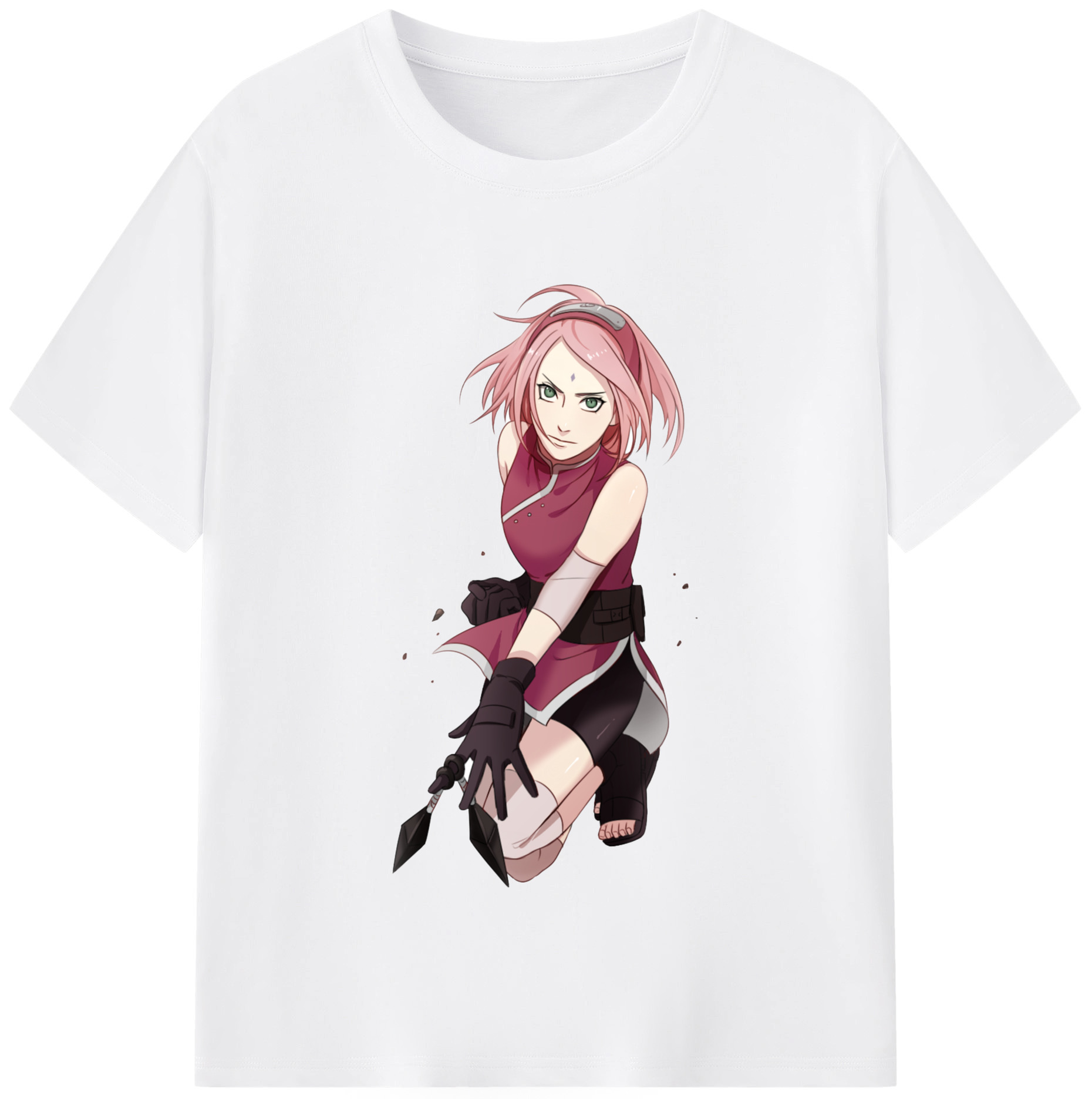 （画像用） NARUTO -ナルト- 春野サクラ Haruno Sakura 綿100％半袖Tシャツ（フロントプリント）