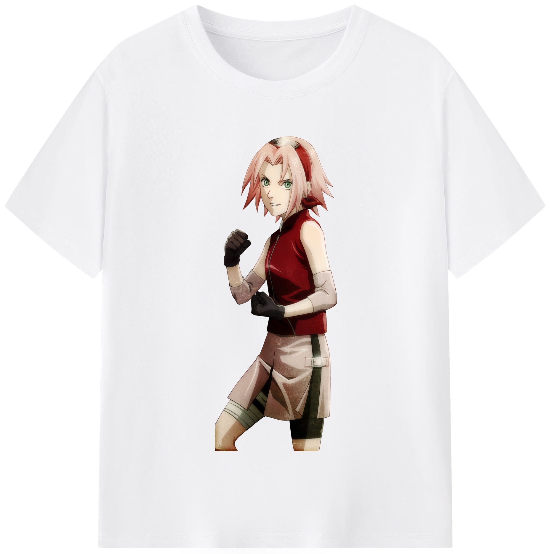 （画像用） NARUTO -ナルト- 春野サクラ Haruno Sakura 綿100％半袖Tシャツ（フロントプリント）