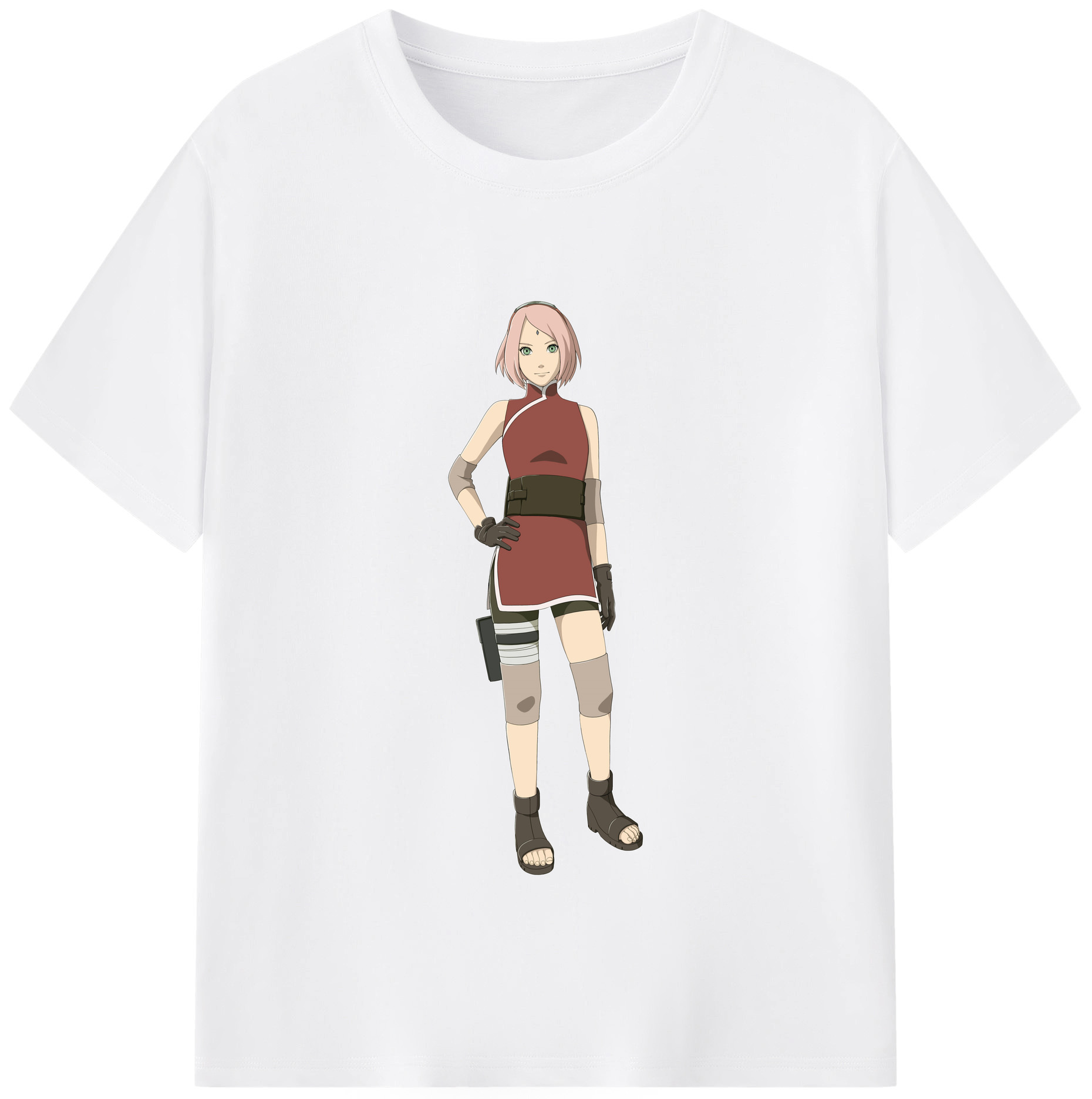 （画像用） NARUTO -ナルト- 春野サクラ Haruno Sakura 綿100％半袖Tシャツ（フロントプリント）