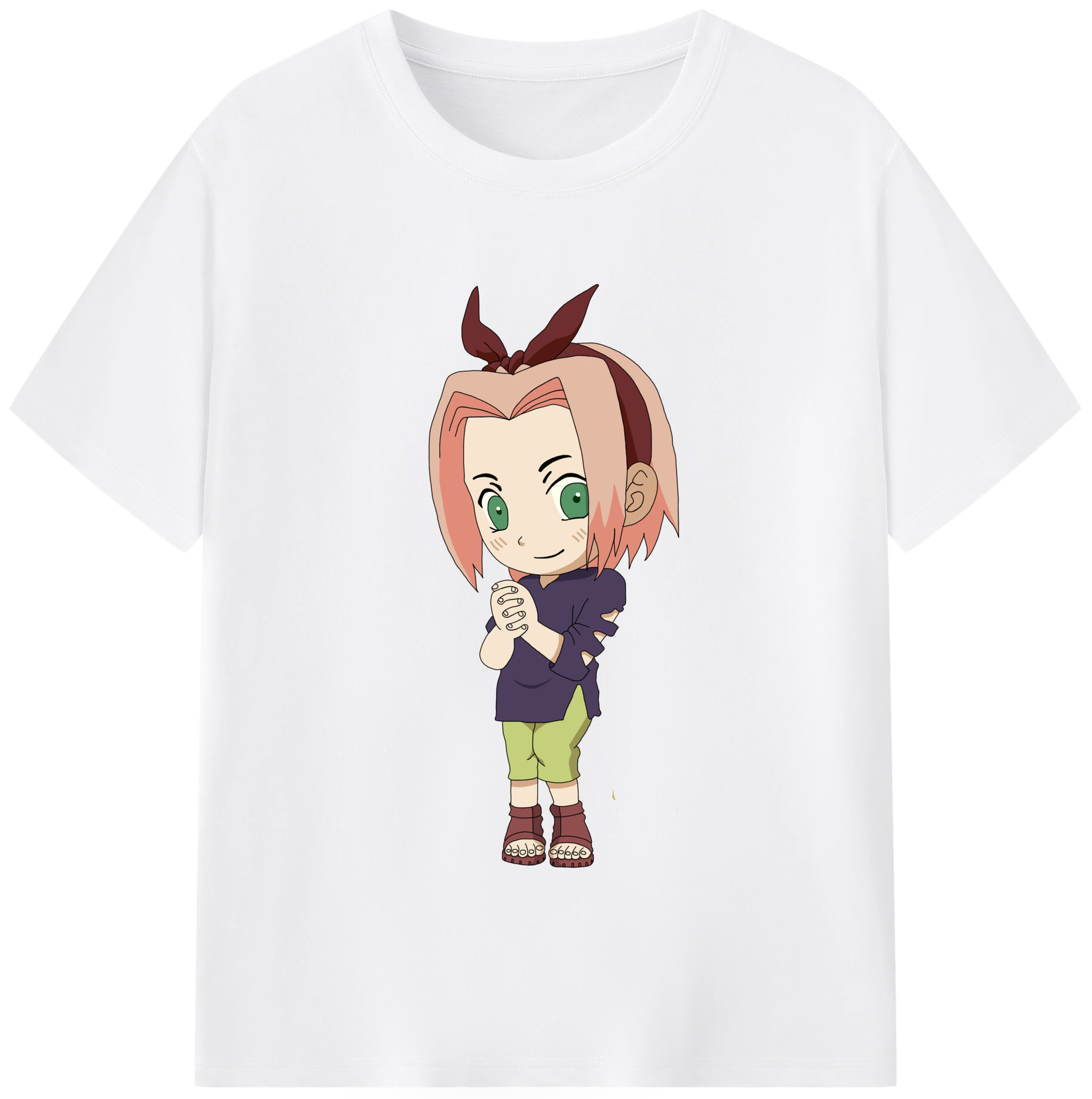 （画像用） NARUTO -ナルト- 春野サクラ Haruno Sakura 綿100％半袖Tシャツ（フロントプリント）
