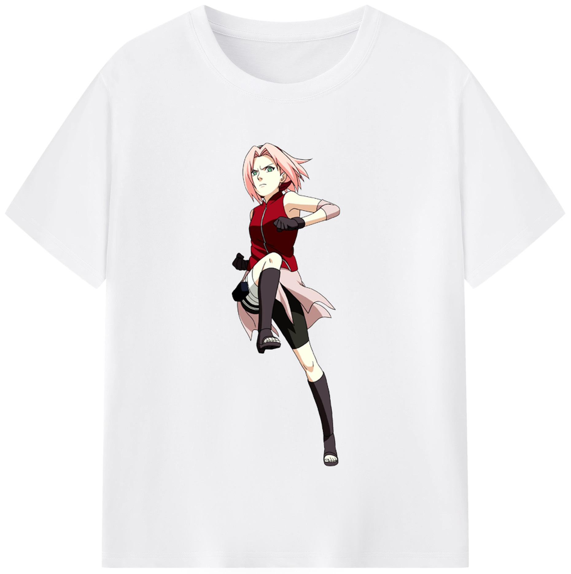 （画像用） NARUTO -ナルト- 春野サクラ Haruno Sakura 綿100％半袖Tシャツ（フロントプリント）