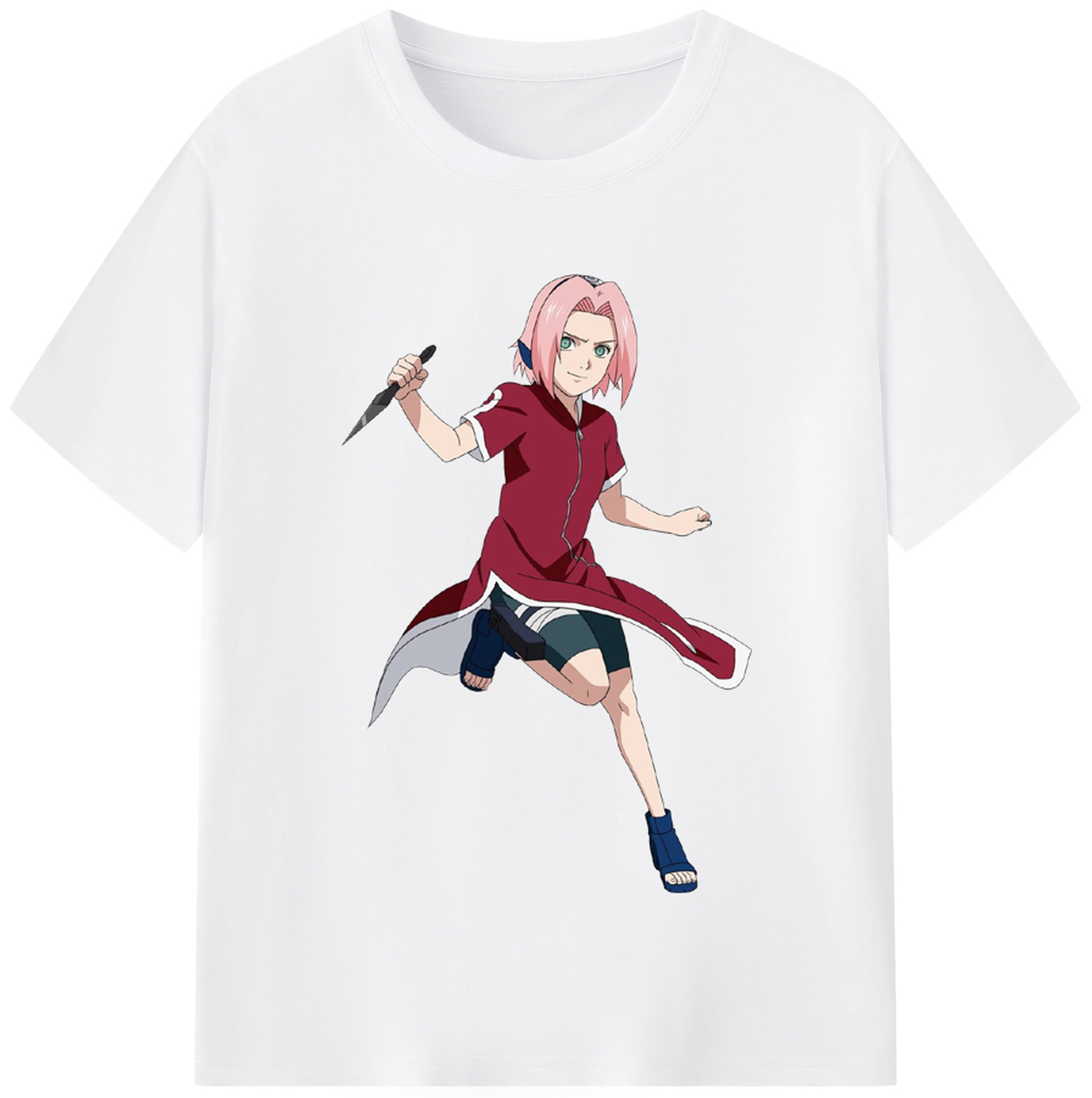 （画像用） NARUTO -ナルト- 春野サクラ Haruno Sakura 綿100％半袖Tシャツ（フロントプリント）