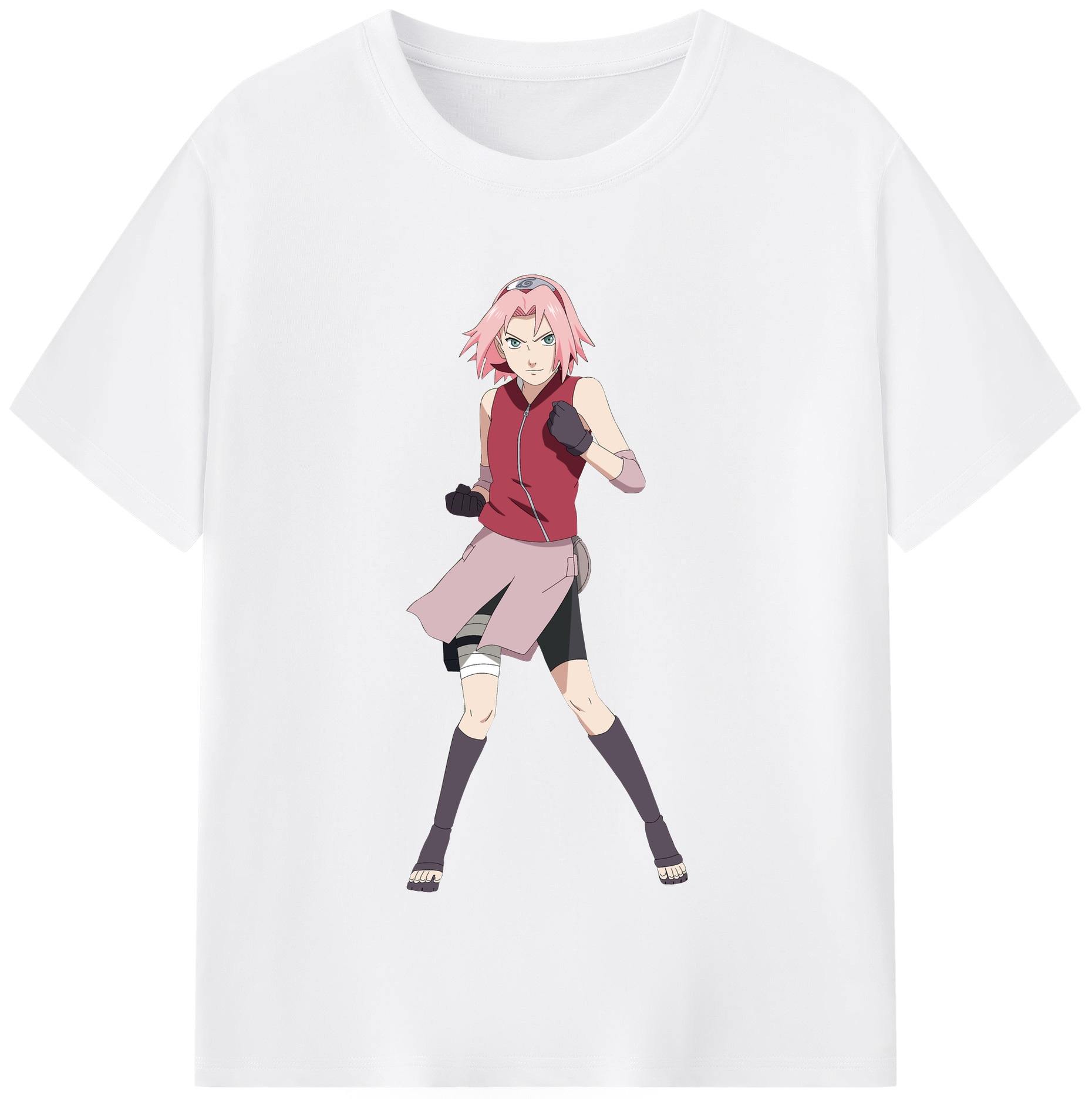 （画像用） NARUTO -ナルト- 春野サクラ Haruno Sakura 綿100％半袖Tシャツ（フロントプリント）