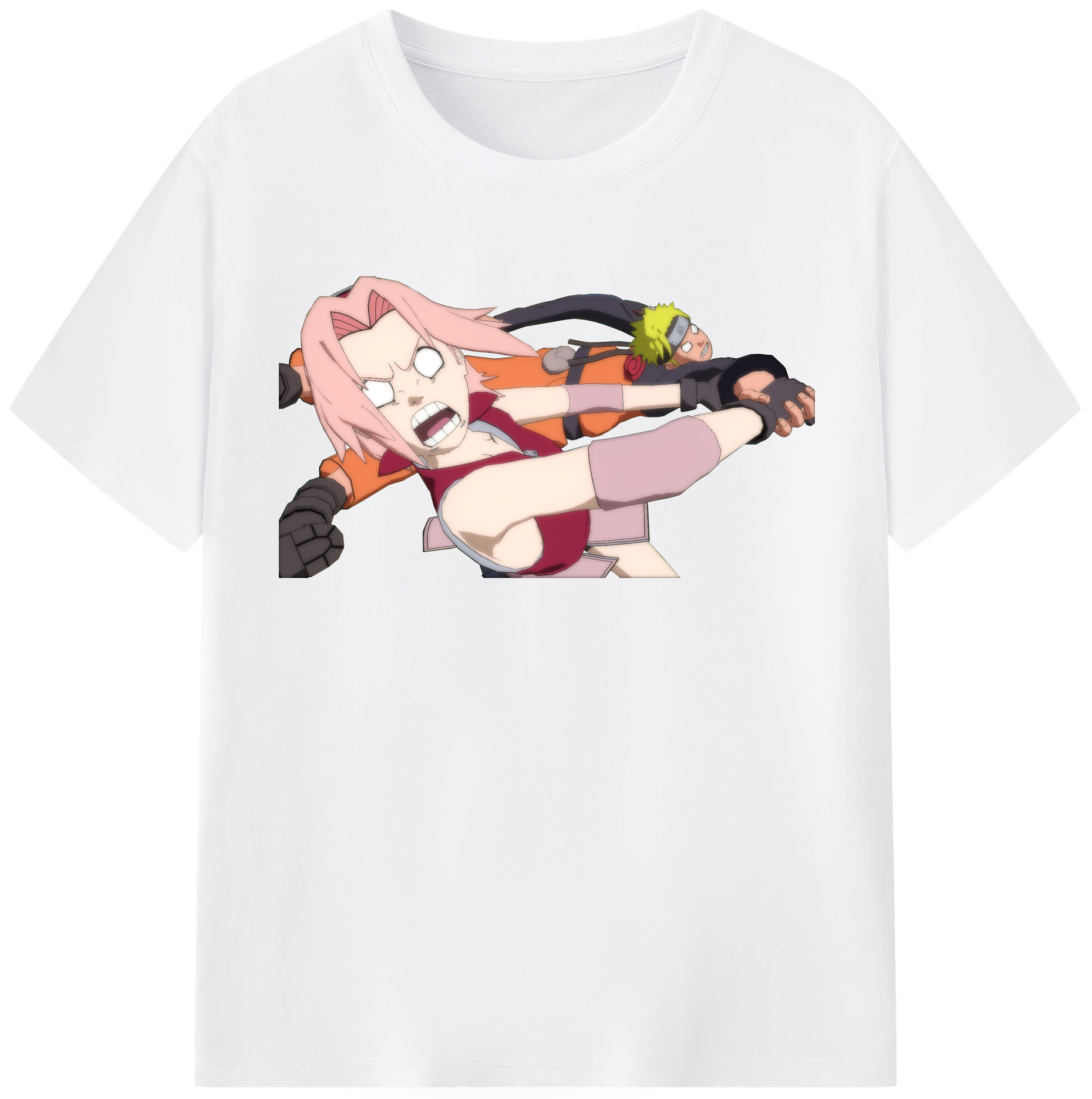 （画像用） NARUTO -ナルト- 春野サクラ Haruno Sakura 綿100％半袖Tシャツ（フロントプリント）