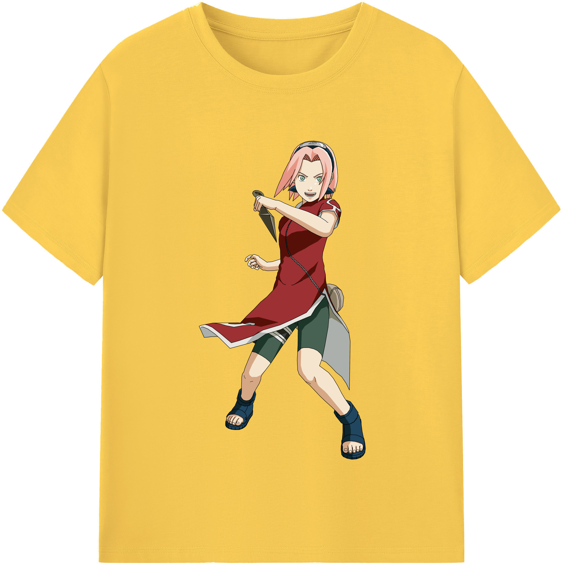 （画像用） NARUTO -ナルト- 春野サクラ Haruno Sakura 綿100％半袖Tシャツ（フロントプリント）