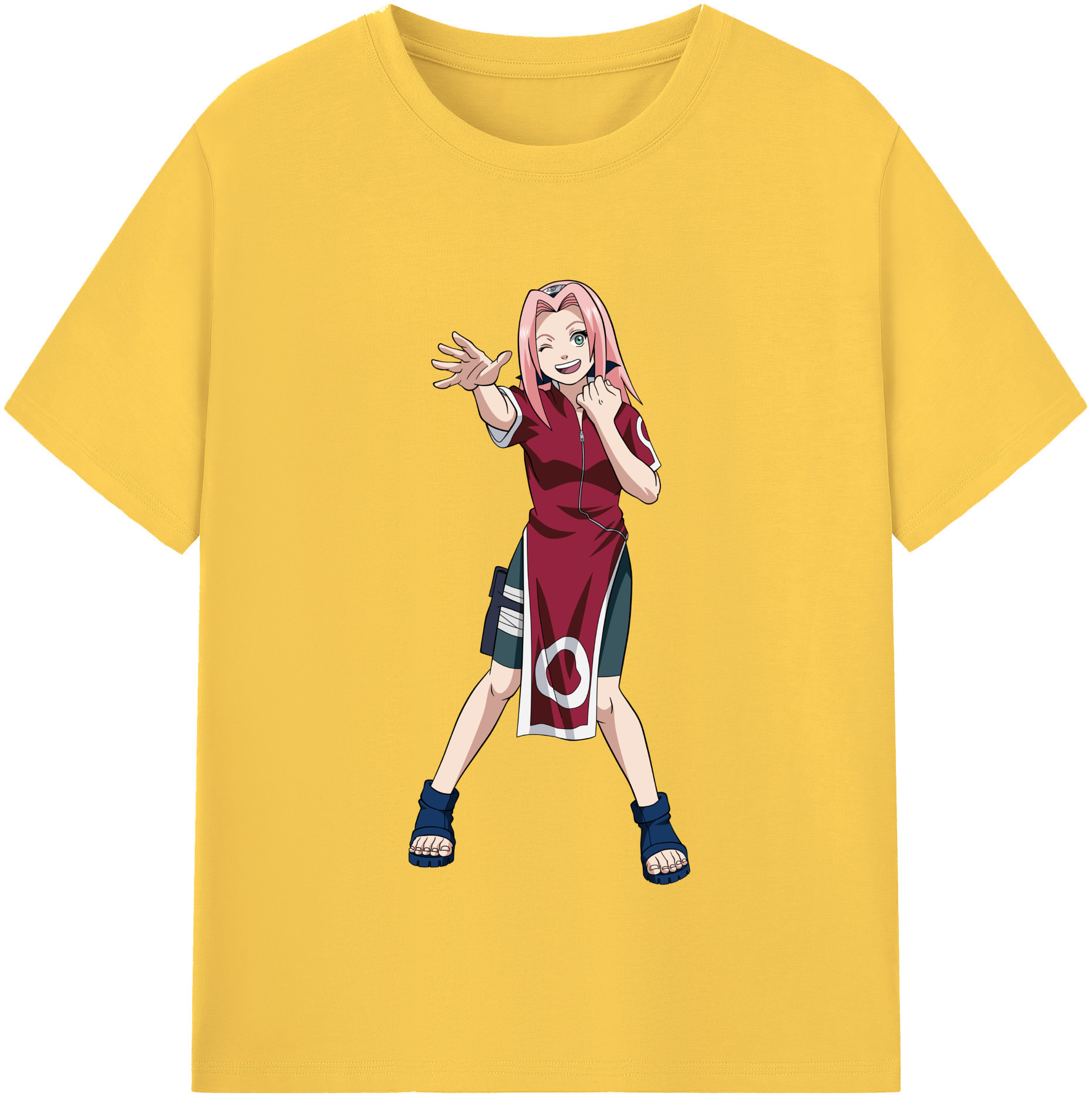 （画像用） NARUTO -ナルト- 春野サクラ Haruno Sakura 綿100％半袖Tシャツ（フロントプリント）
