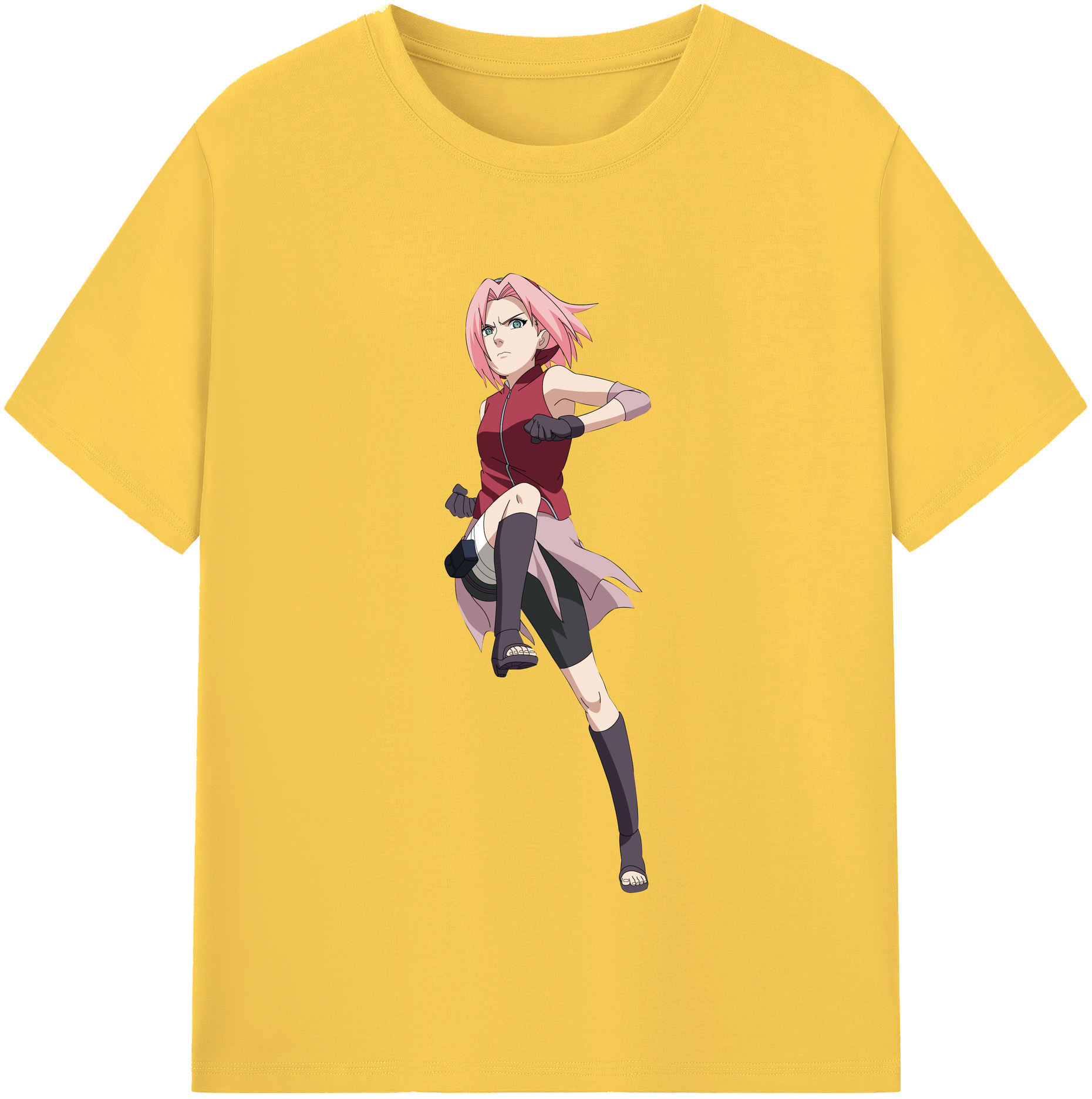 （画像用） NARUTO -ナルト- 春野サクラ Haruno Sakura 綿100％半袖Tシャツ（フロントプリント）