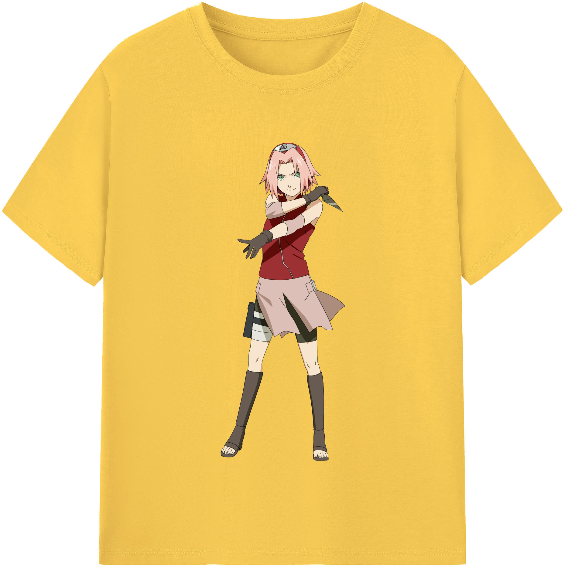（画像用） NARUTO -ナルト- 春野サクラ Haruno Sakura 綿100％半袖Tシャツ（フロントプリント）