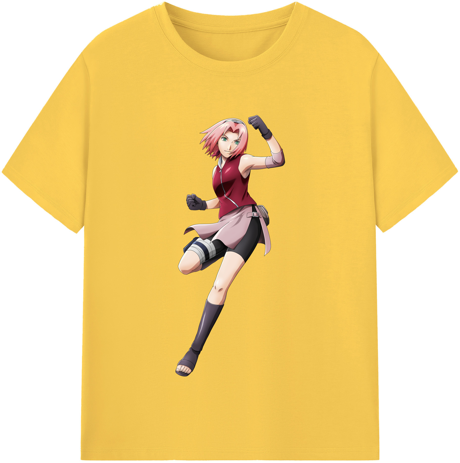 （画像用） NARUTO -ナルト- 春野サクラ Haruno Sakura 綿100％半袖Tシャツ（フロントプリント）