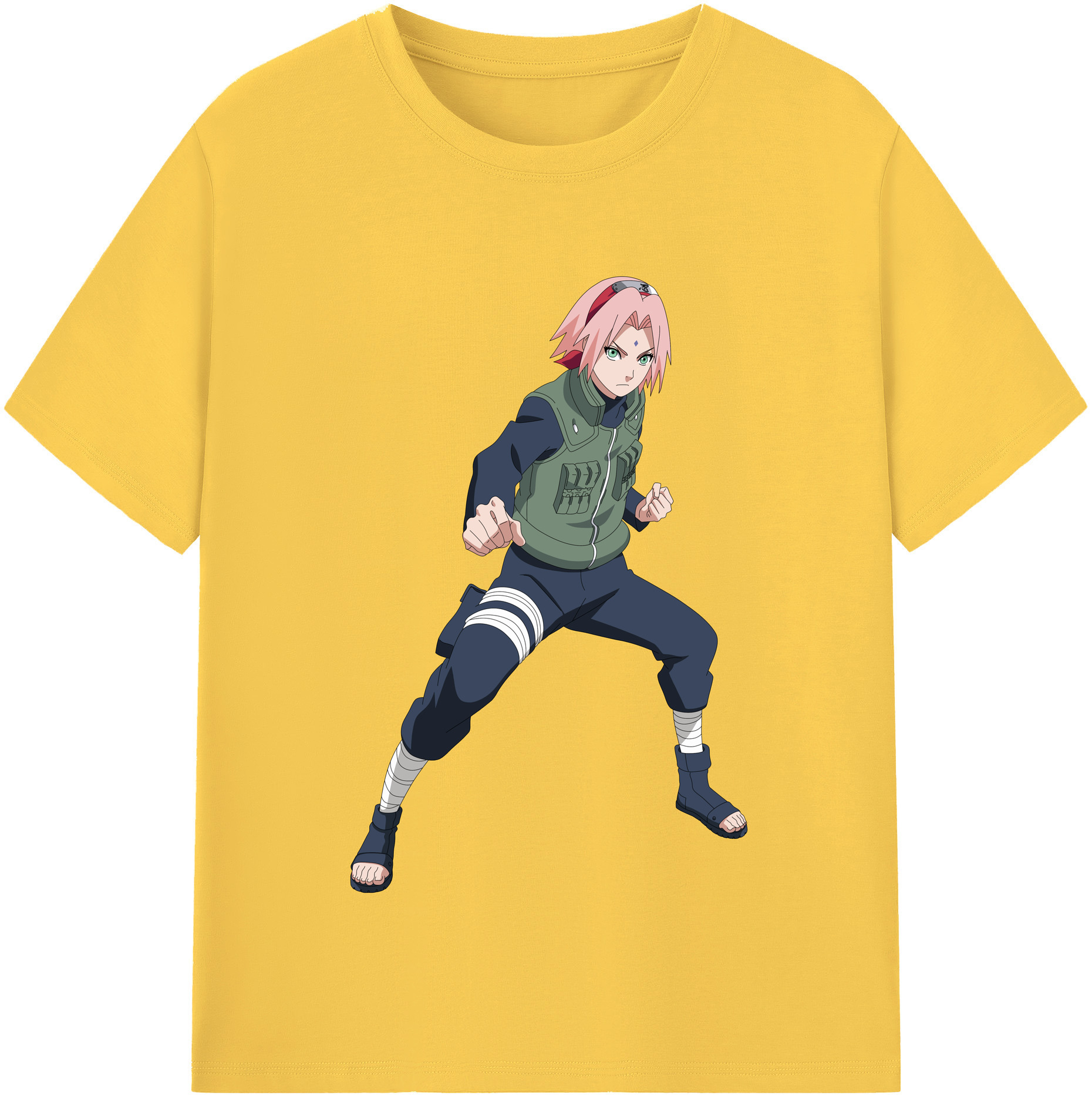 （画像用） NARUTO -ナルト- 春野サクラ Haruno Sakura 綿100％半袖Tシャツ（フロントプリント）