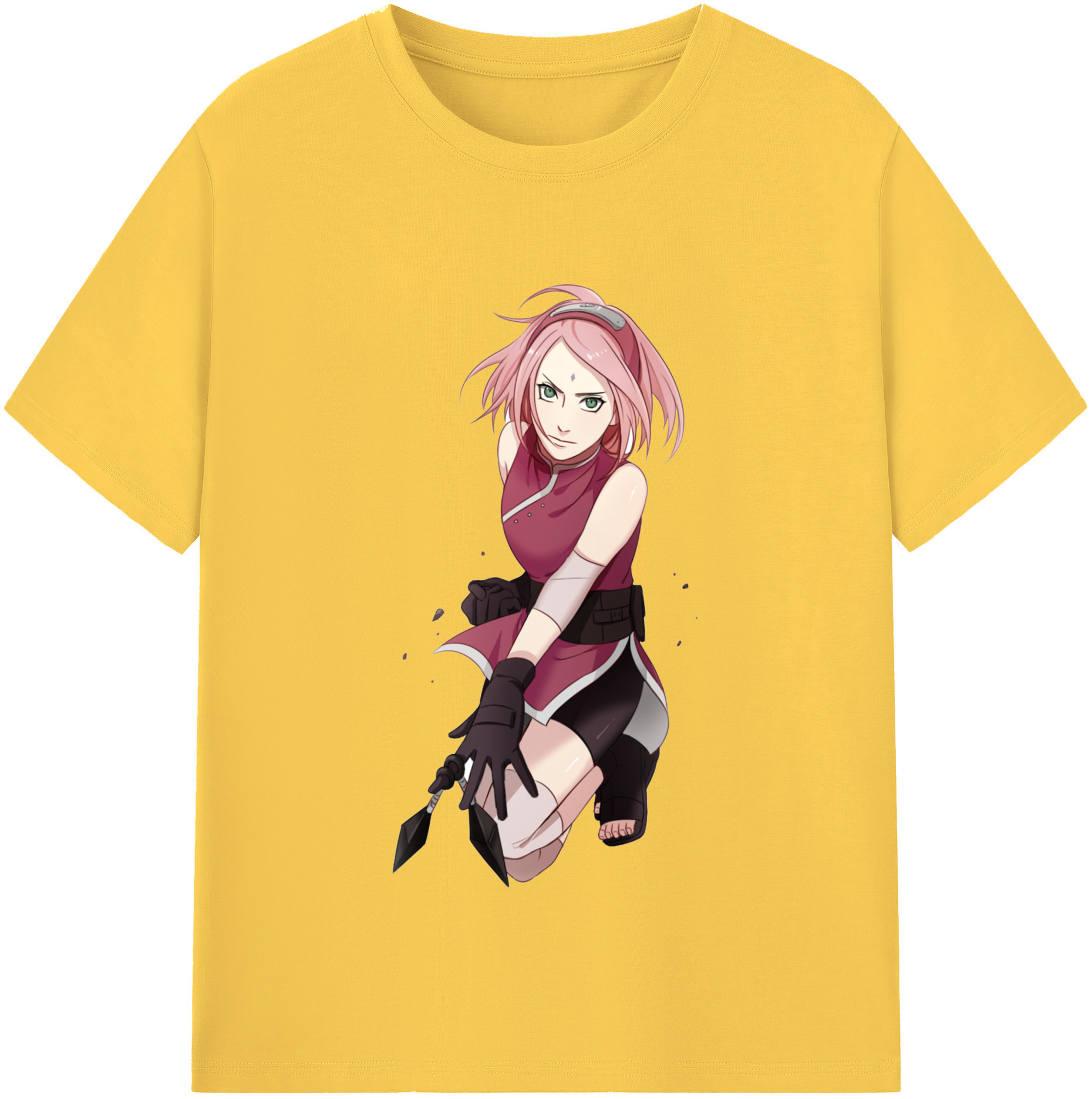 （画像用） NARUTO -ナルト- 春野サクラ Haruno Sakura 綿100％半袖Tシャツ（フロントプリント）