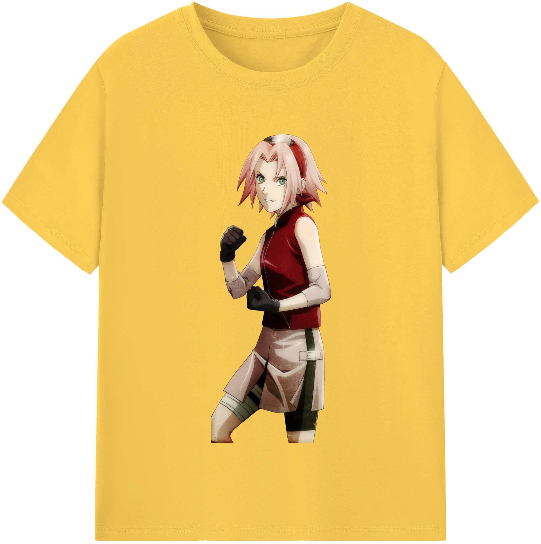 （画像用） NARUTO -ナルト- 春野サクラ Haruno Sakura 綿100％半袖Tシャツ（フロントプリント）