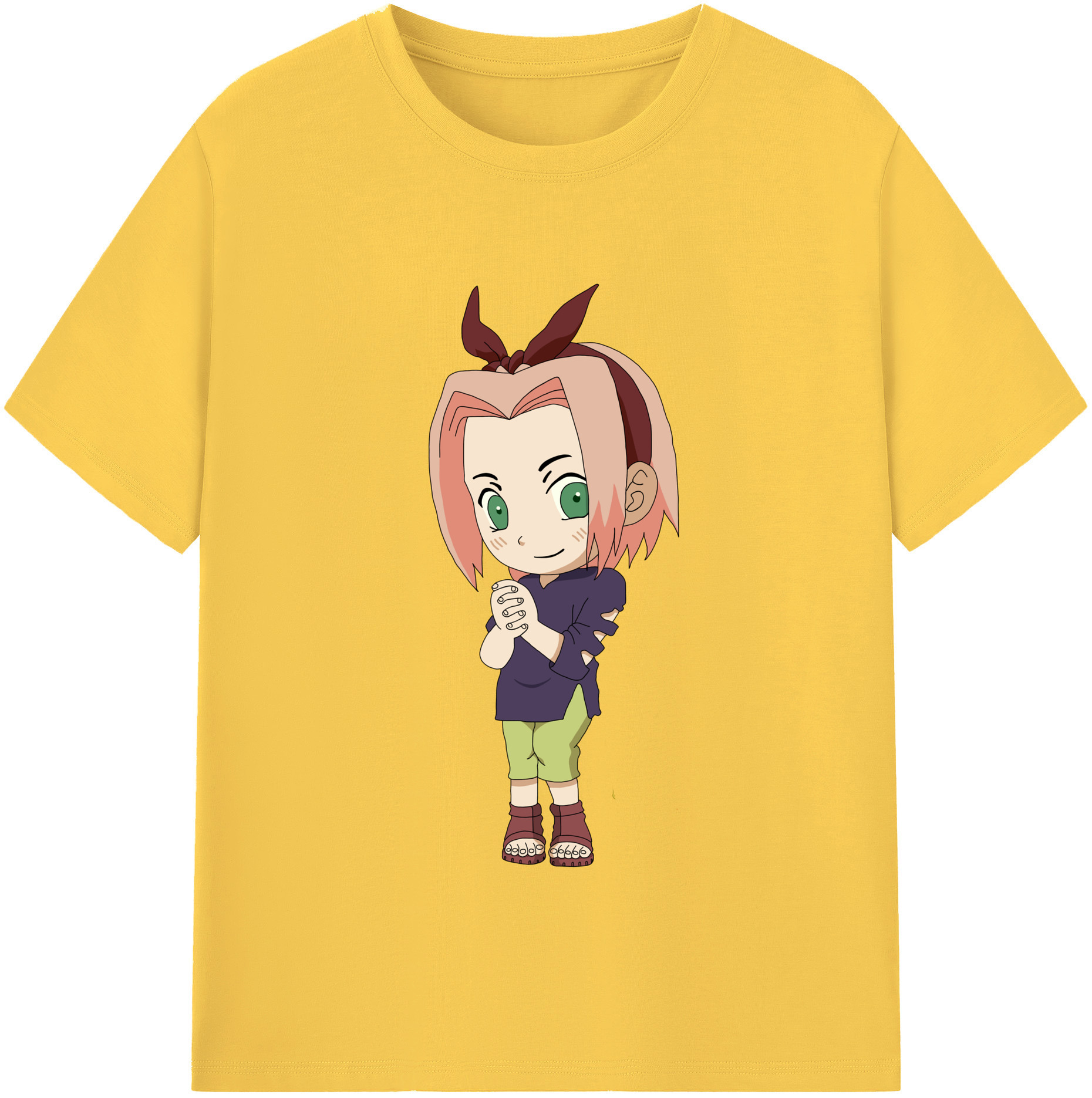 （画像用） NARUTO -ナルト- 春野サクラ Haruno Sakura 綿100％半袖Tシャツ（フロントプリント）