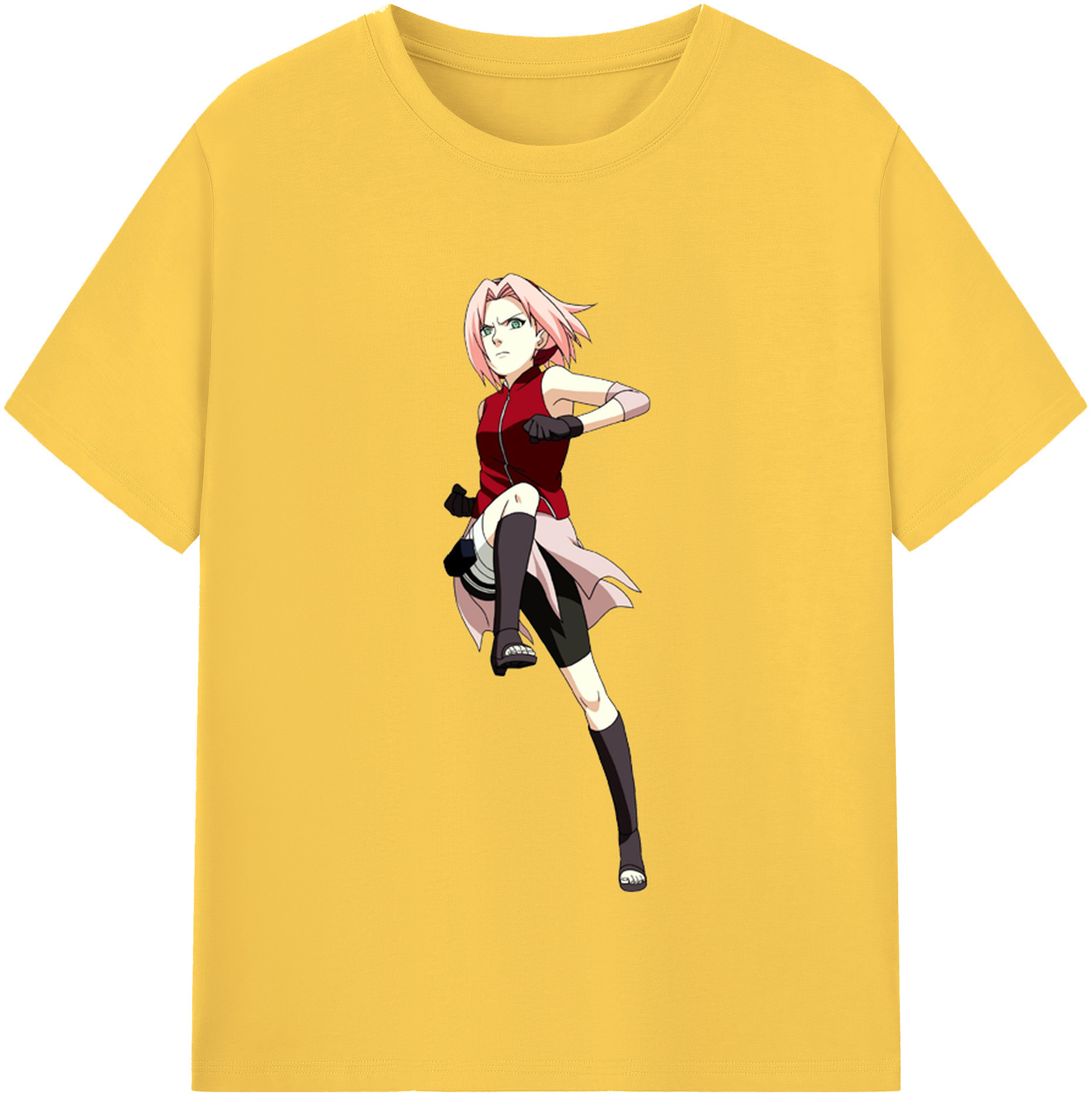 （画像用） NARUTO -ナルト- 春野サクラ Haruno Sakura 綿100％半袖Tシャツ（フロントプリント）