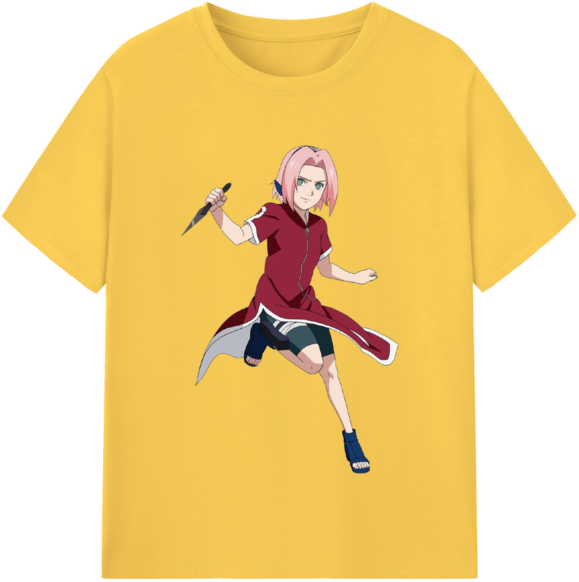 （画像用） NARUTO -ナルト- 春野サクラ Haruno Sakura 綿100％半袖Tシャツ（フロントプリント）