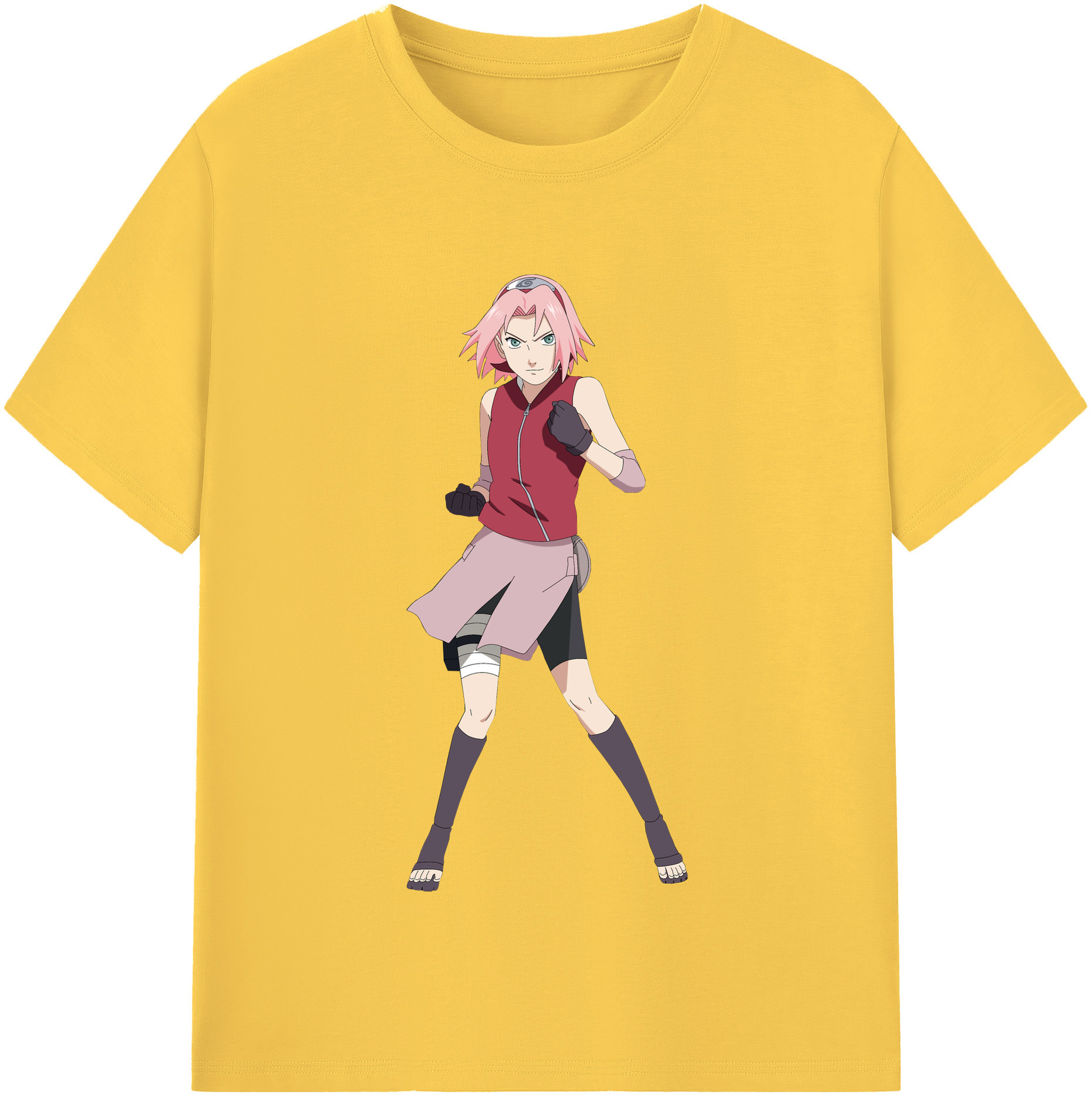 （画像用） NARUTO -ナルト- 春野サクラ Haruno Sakura 綿100％半袖Tシャツ（フロントプリント）