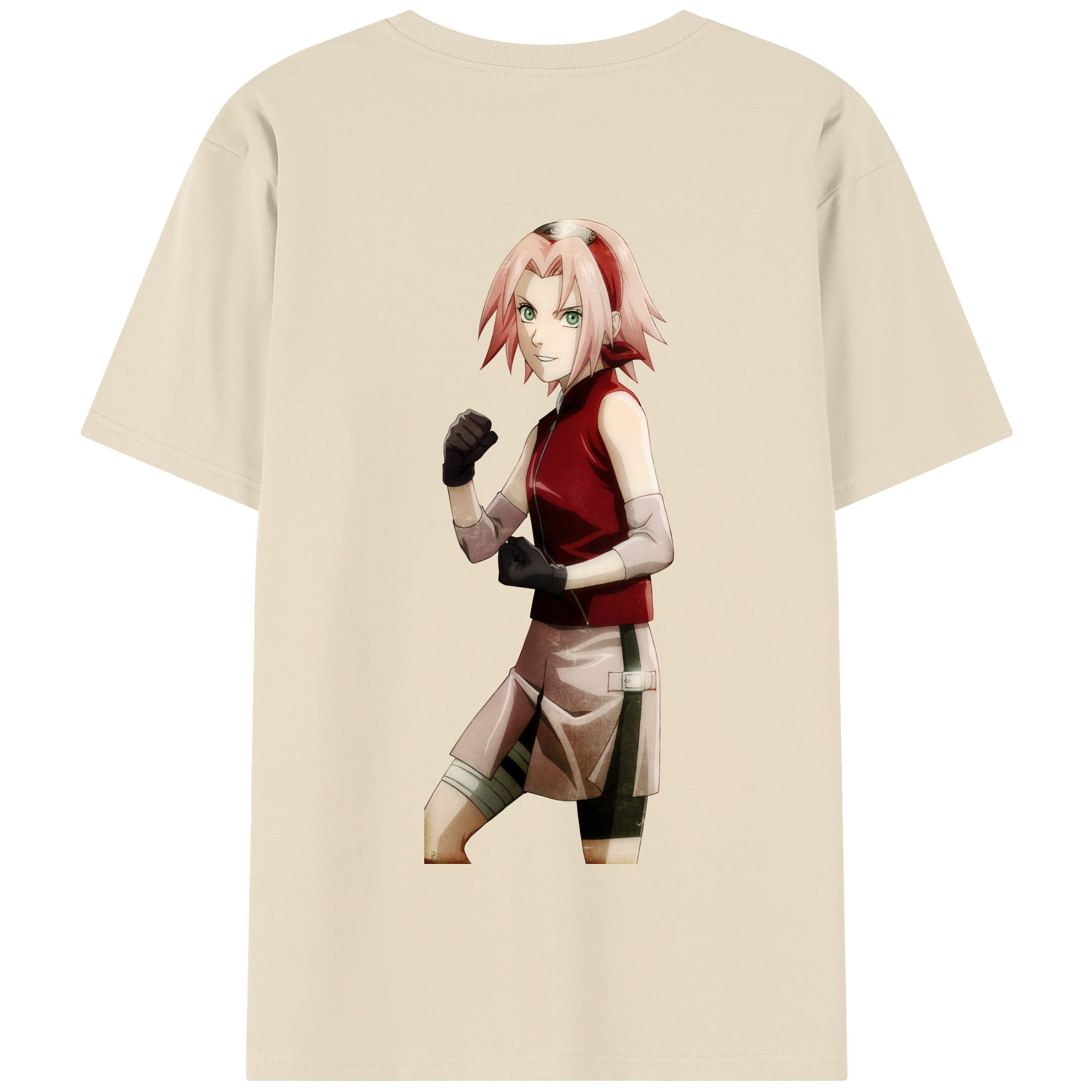 （画像用） NARUTO -ナルト- 春野サクラ Haruno Sakura 綿100％半袖Tシャツ（背面プリント）