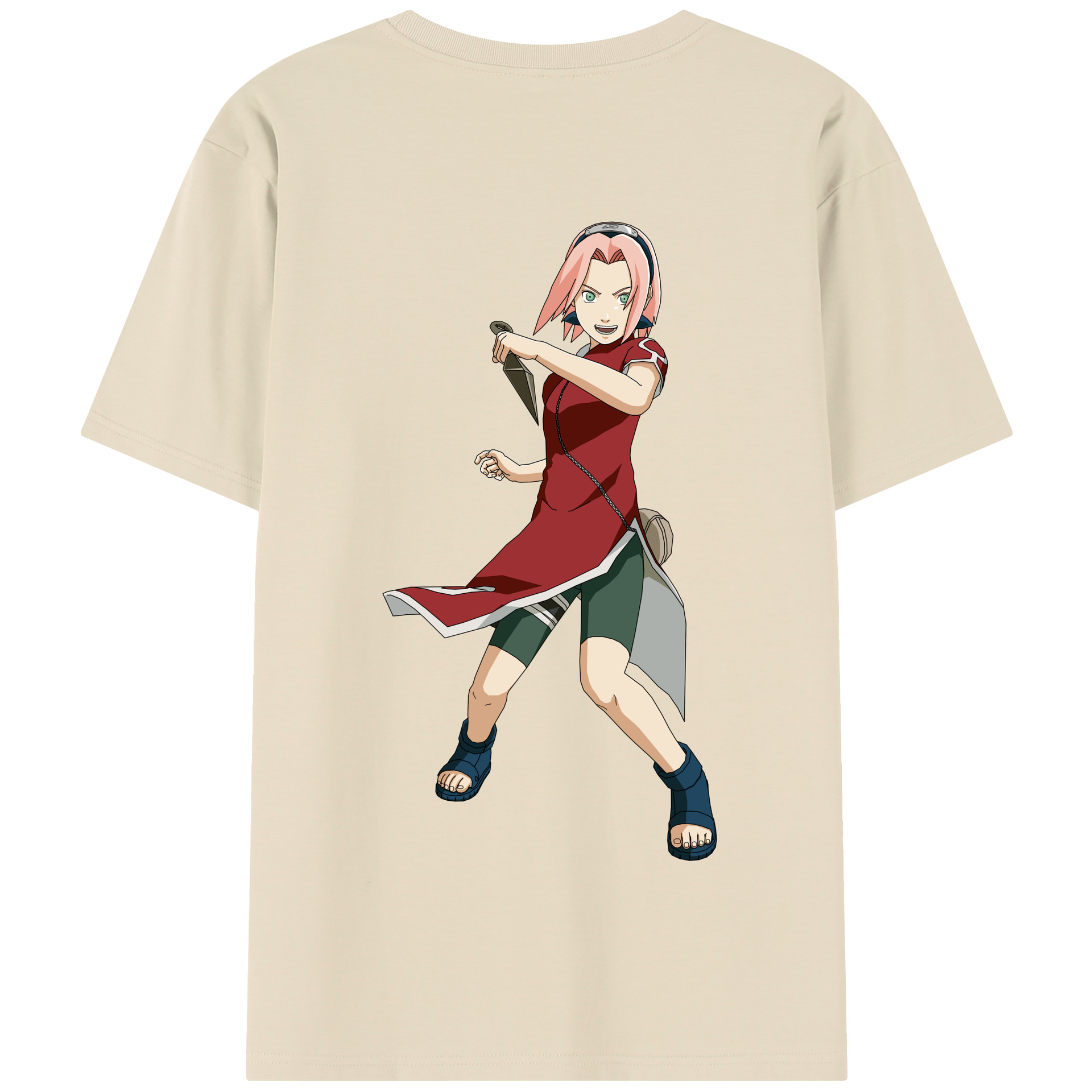 （画像用） NARUTO -ナルト- 春野サクラ Haruno Sakura 綿100％半袖Tシャツ（背面プリント）