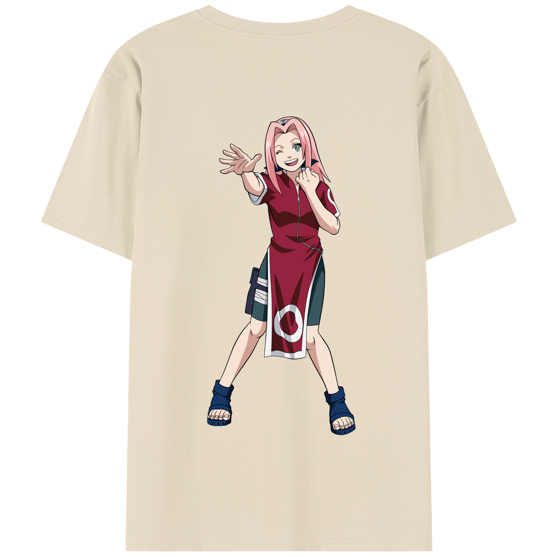 （画像用） NARUTO -ナルト- 春野サクラ Haruno Sakura 綿100％半袖Tシャツ（背面プリント）
